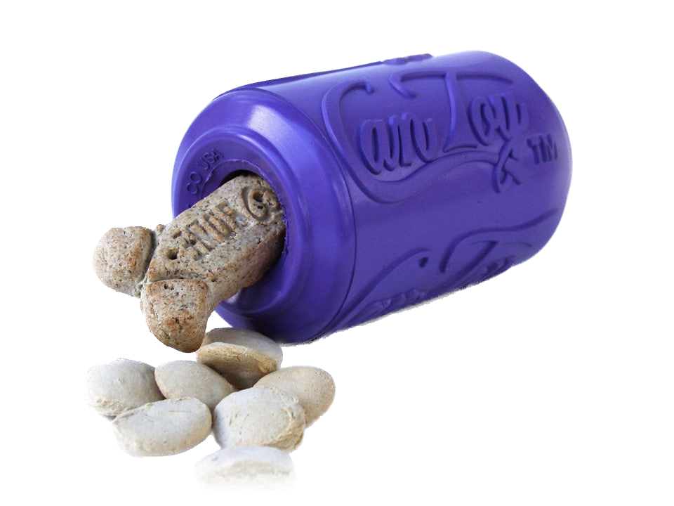 Chew Resistant Toy | Rubber Soda Can Purple
