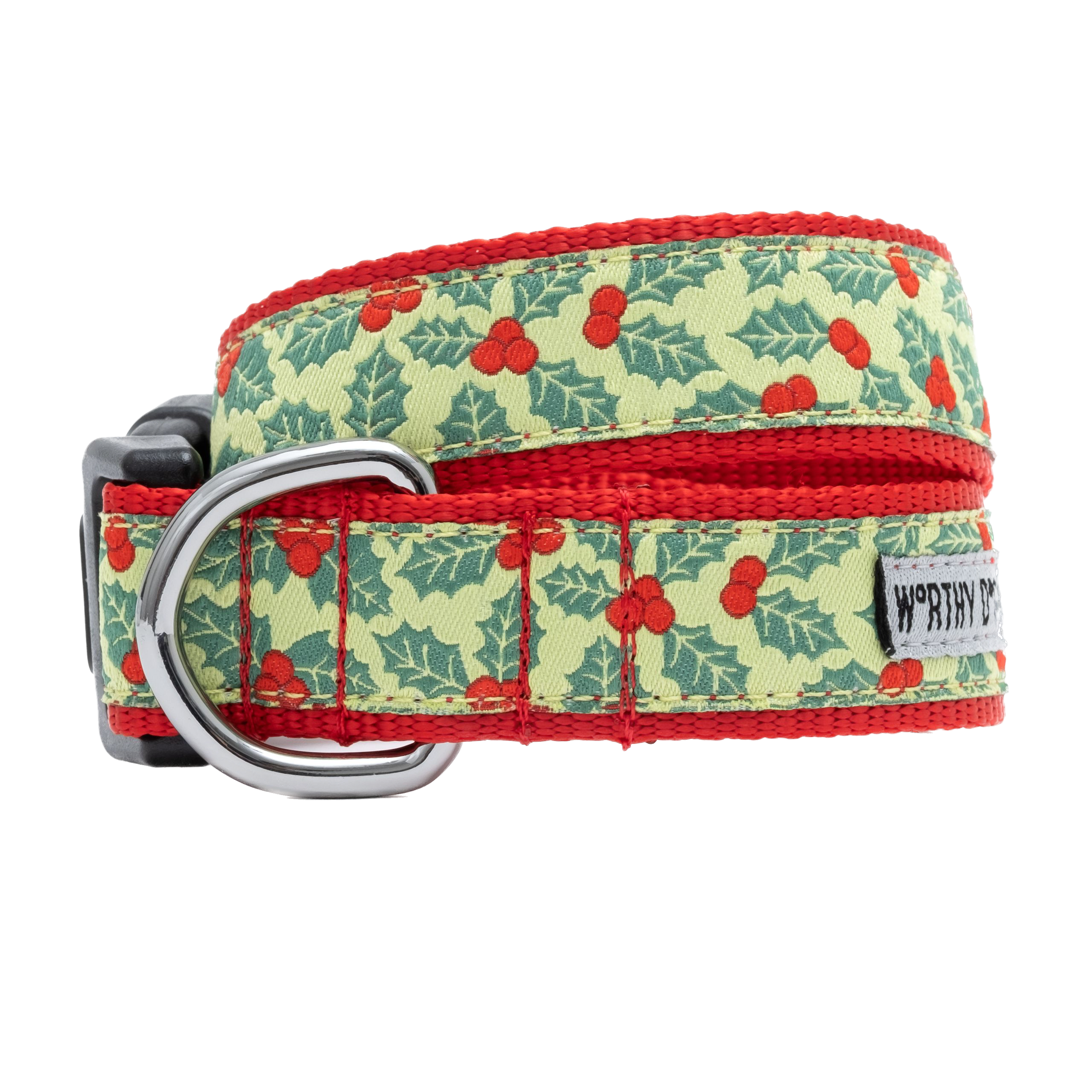 CHRISTMAS-HOLLY-DOG-COLLAR