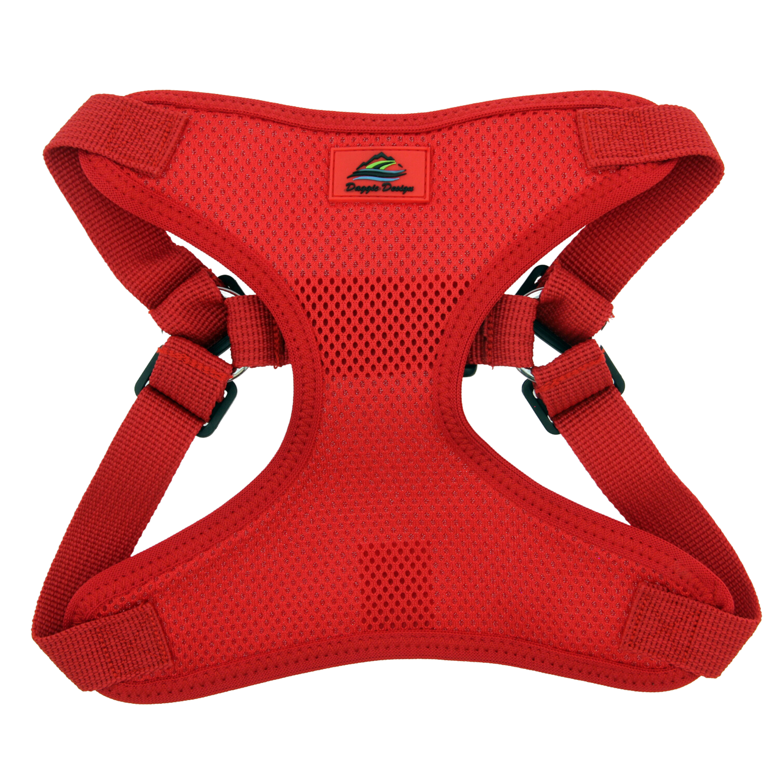 FLAME-RED-WRAP-SNAP-DOG-HARNESS