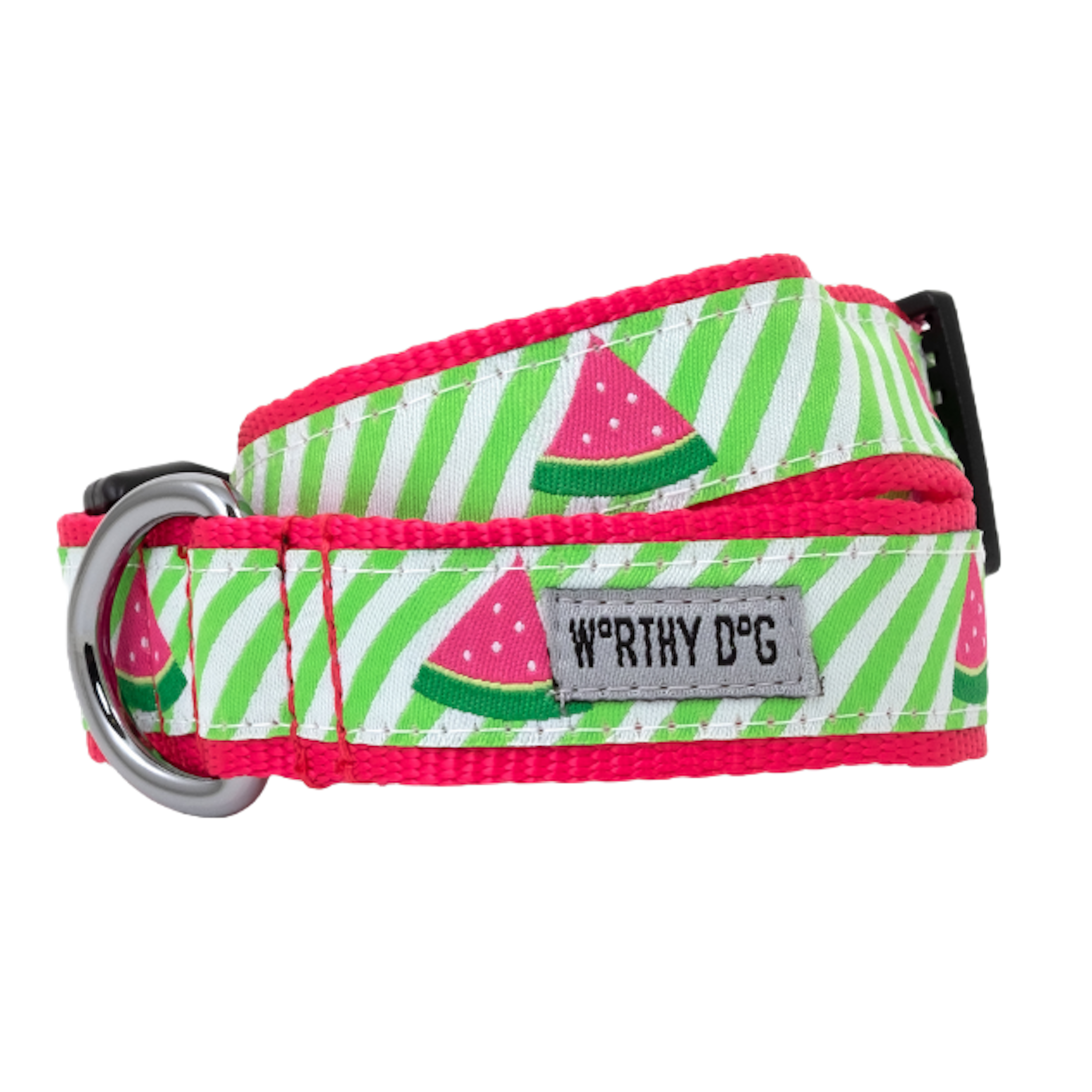 GREEN-STRIPE-WATERMELON-DOG-COLLAR