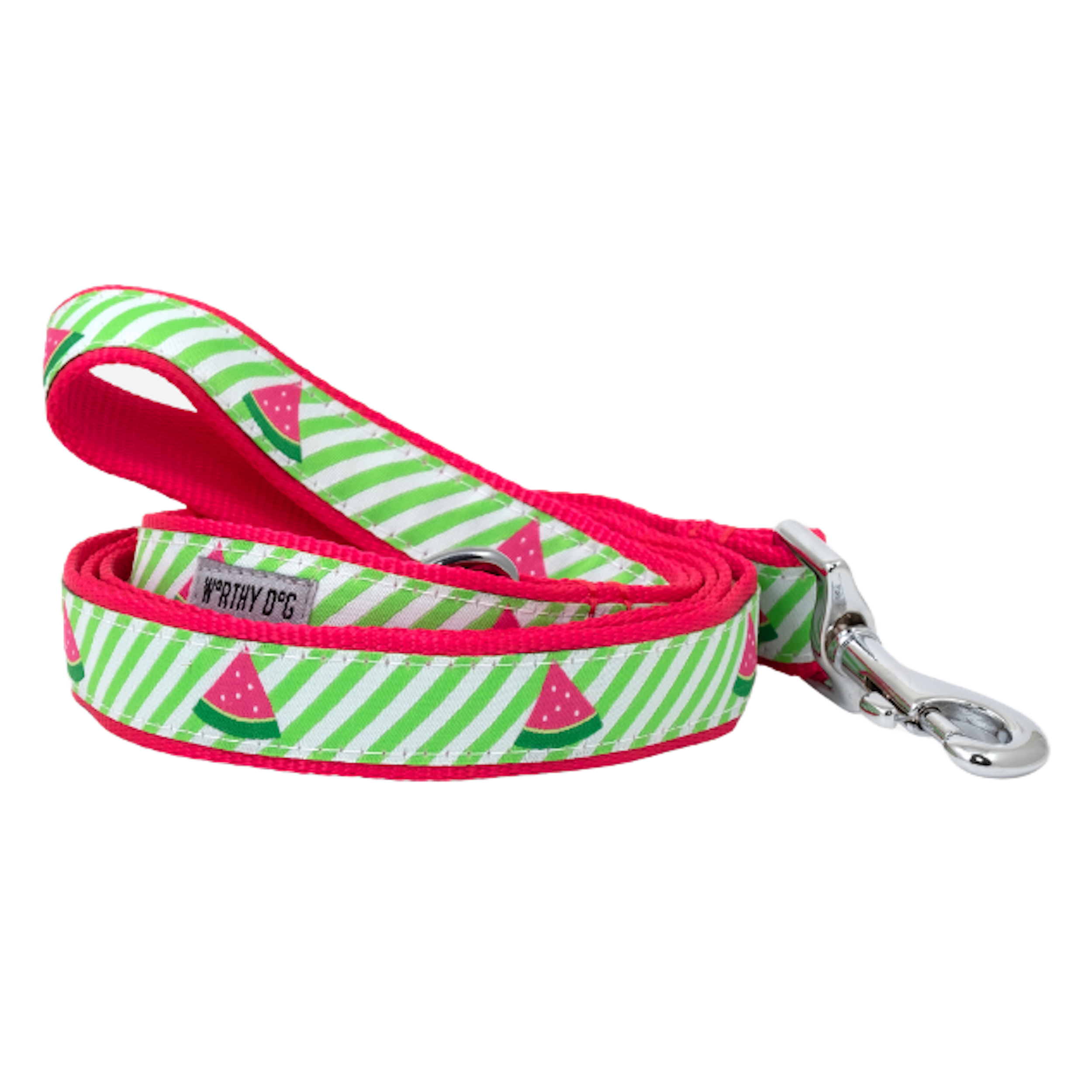 green-stripe-watermelon-dog-leash
