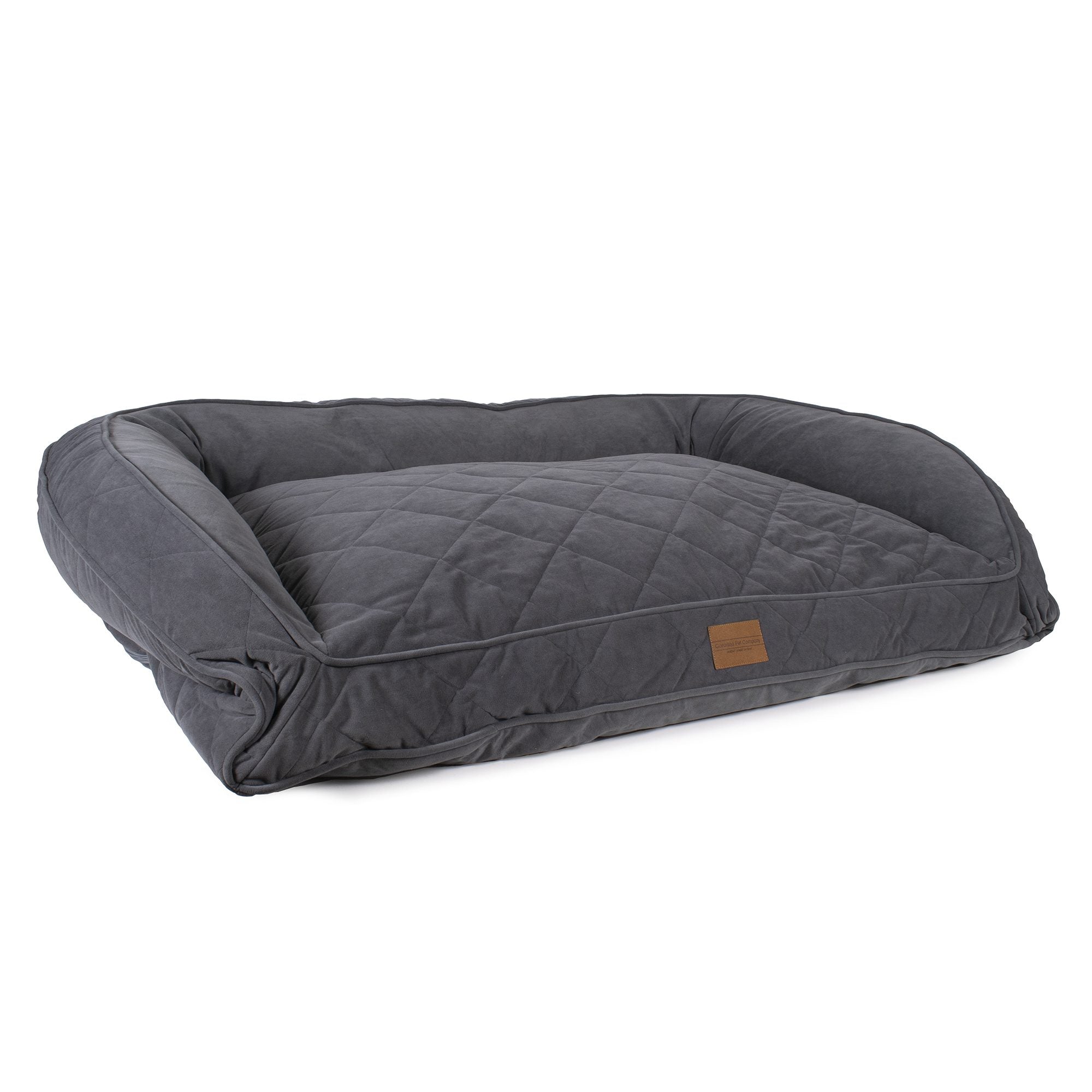 QUILTED-MICROFIBER-ORTHOPEDIC-DOG-BED-CHARCOAL