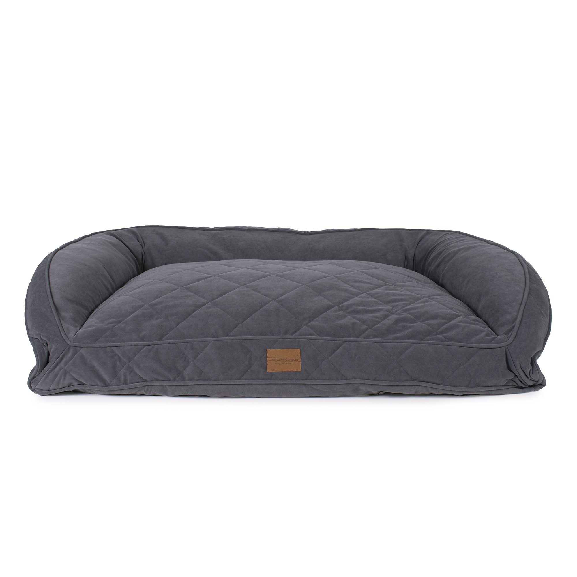 QUILTED-MICROFIBER-ORTHOPEDIC-DOG-BED-CHARCOAL
