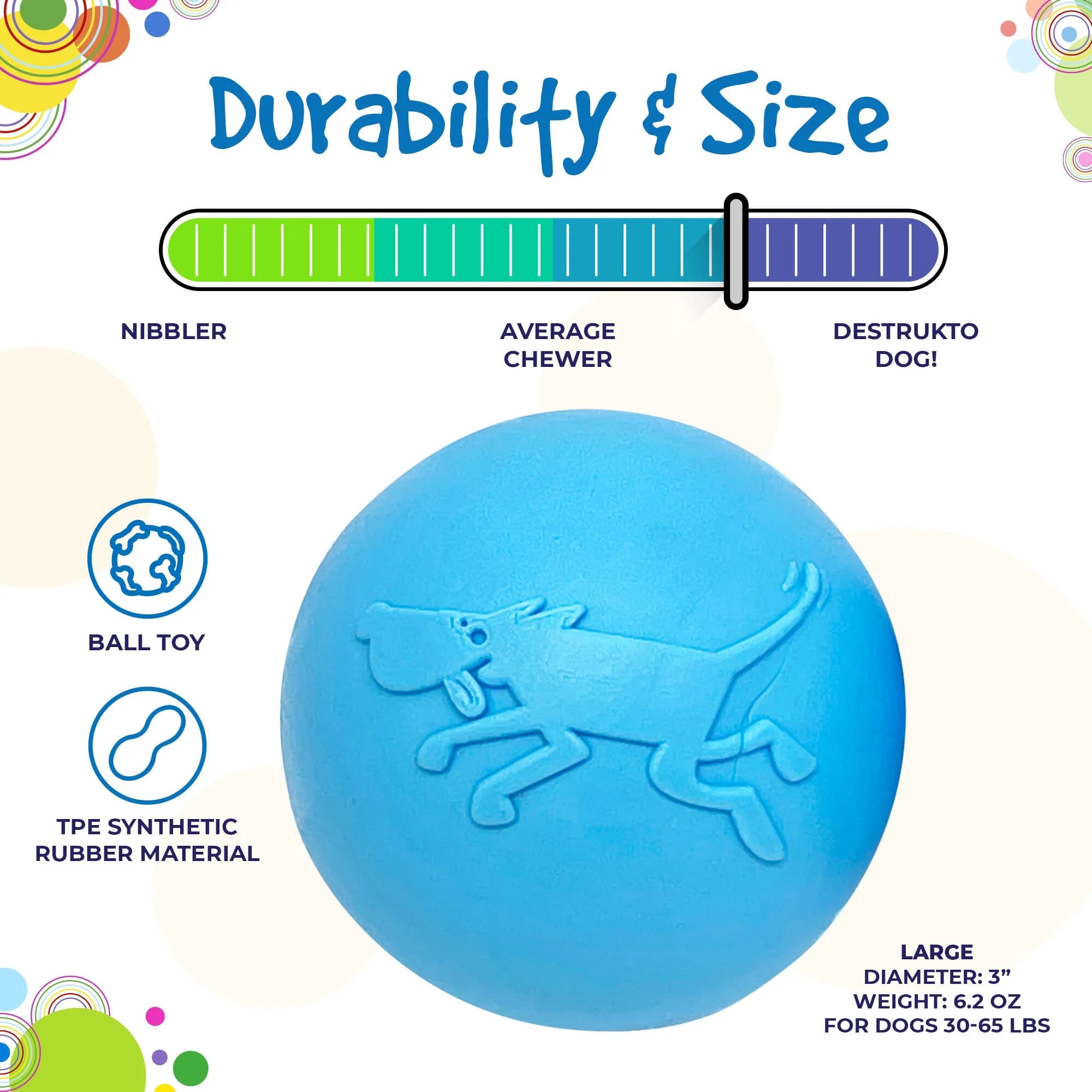 SODAPUP WAG BALL CHEW TOY BLUE