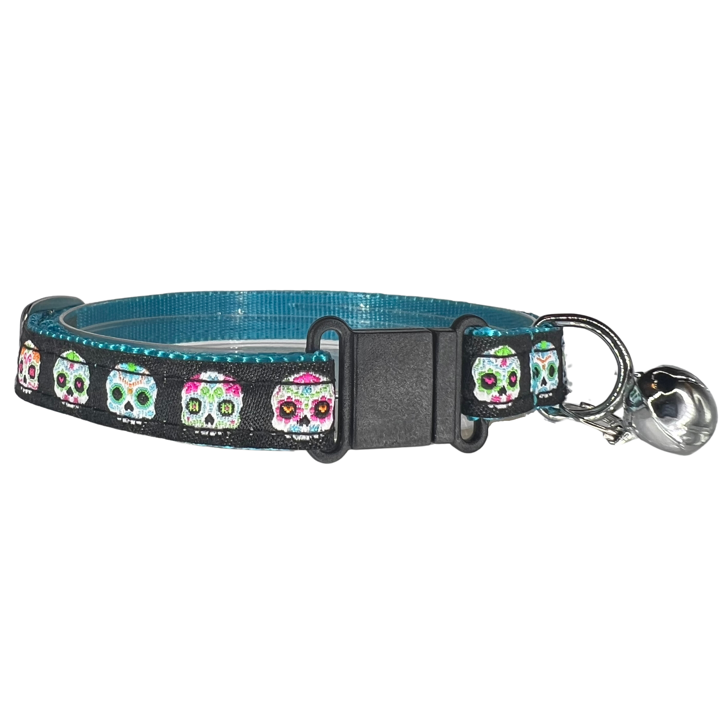 SUGAR-SKULLS-BLUE-CAT-COLLAR-WITH-BELL