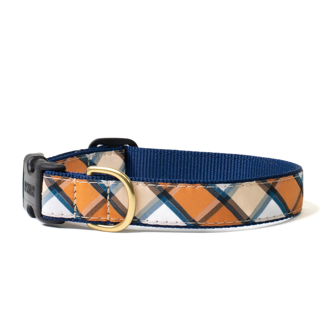 TERRACOTTA-PLAID-DOG-COLLAR