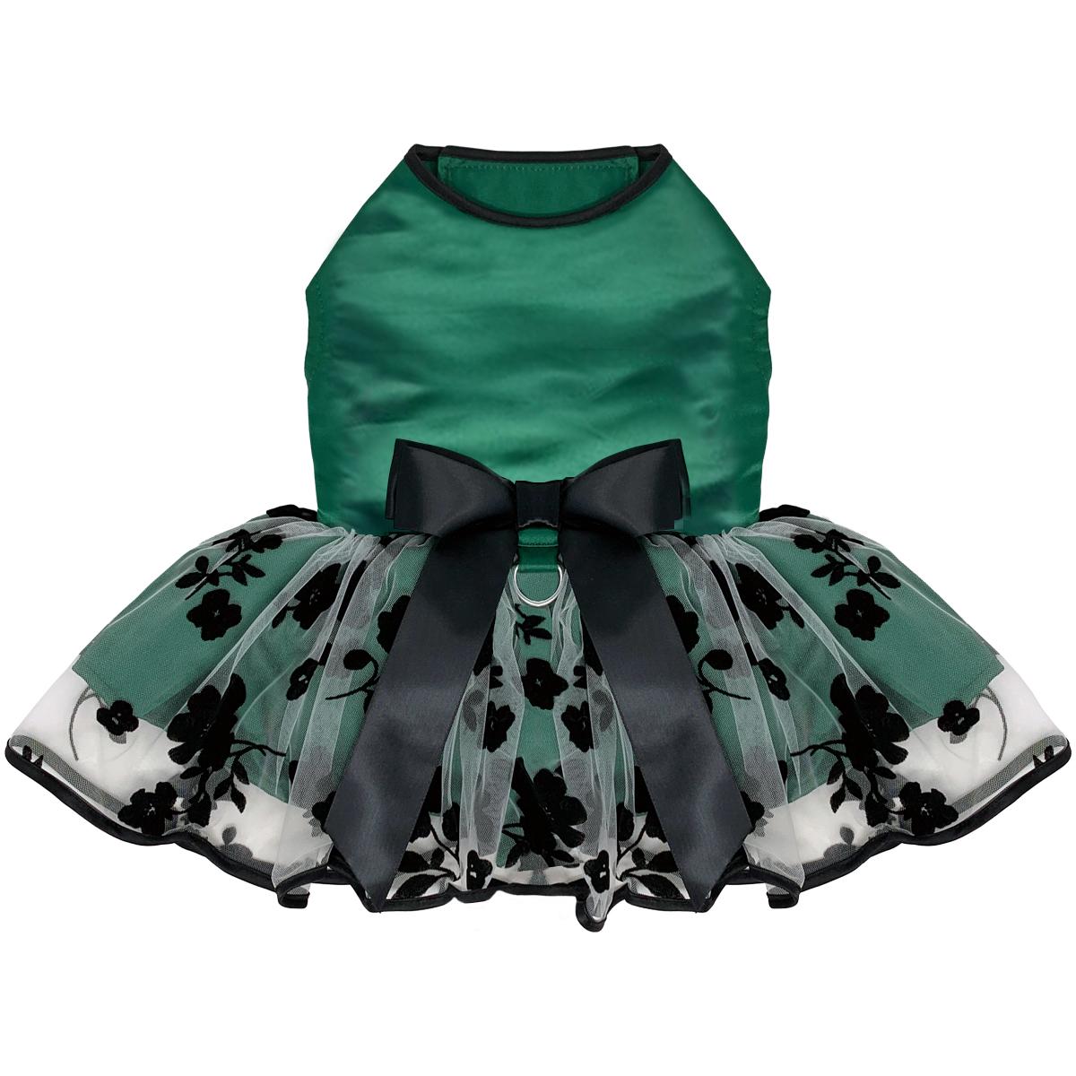 green-black-satin-dog-dress