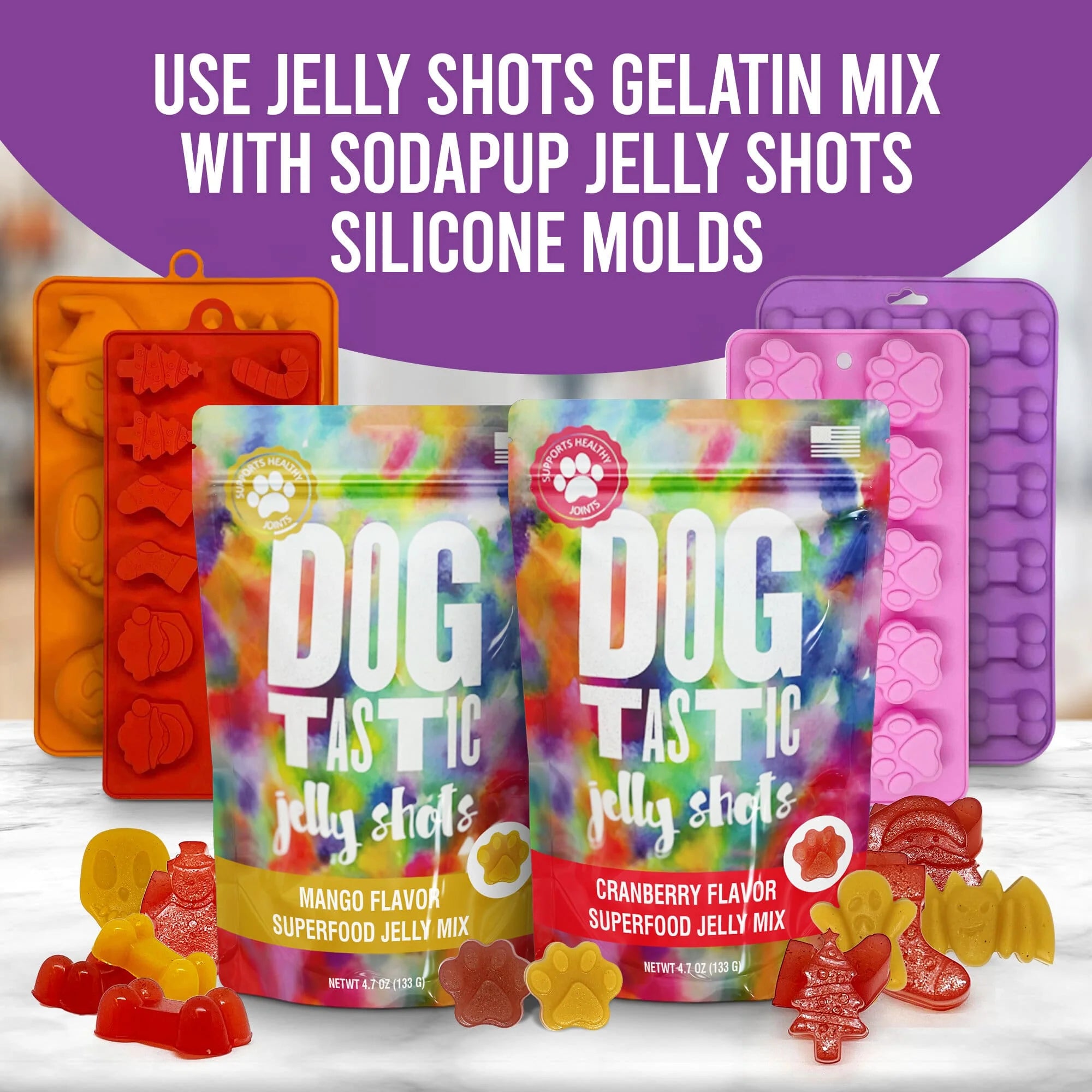 Jelly Shots Silicone Mold | Purple Bones