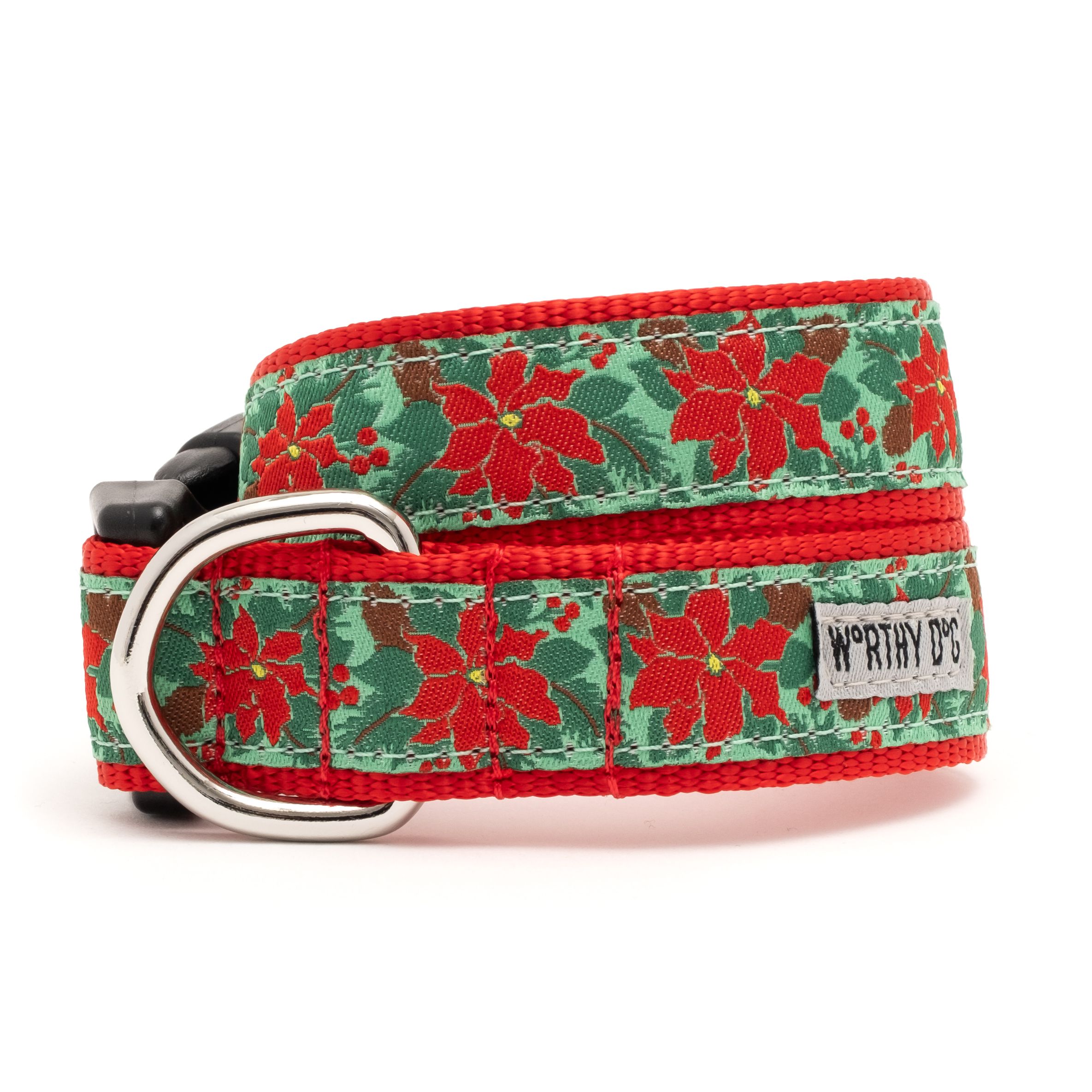 poinsettias-dog-collar