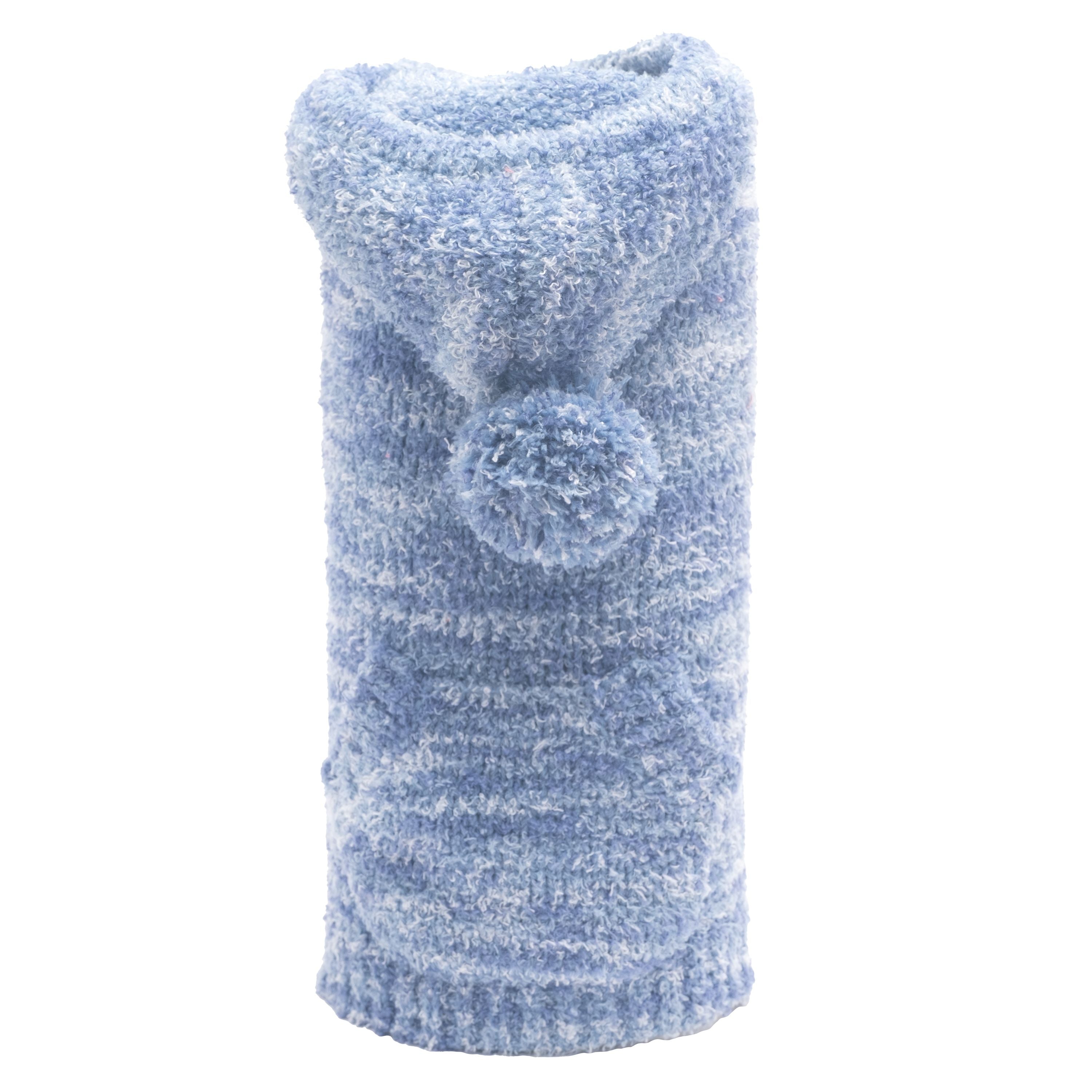 Blue textured headband with a bow on a white background