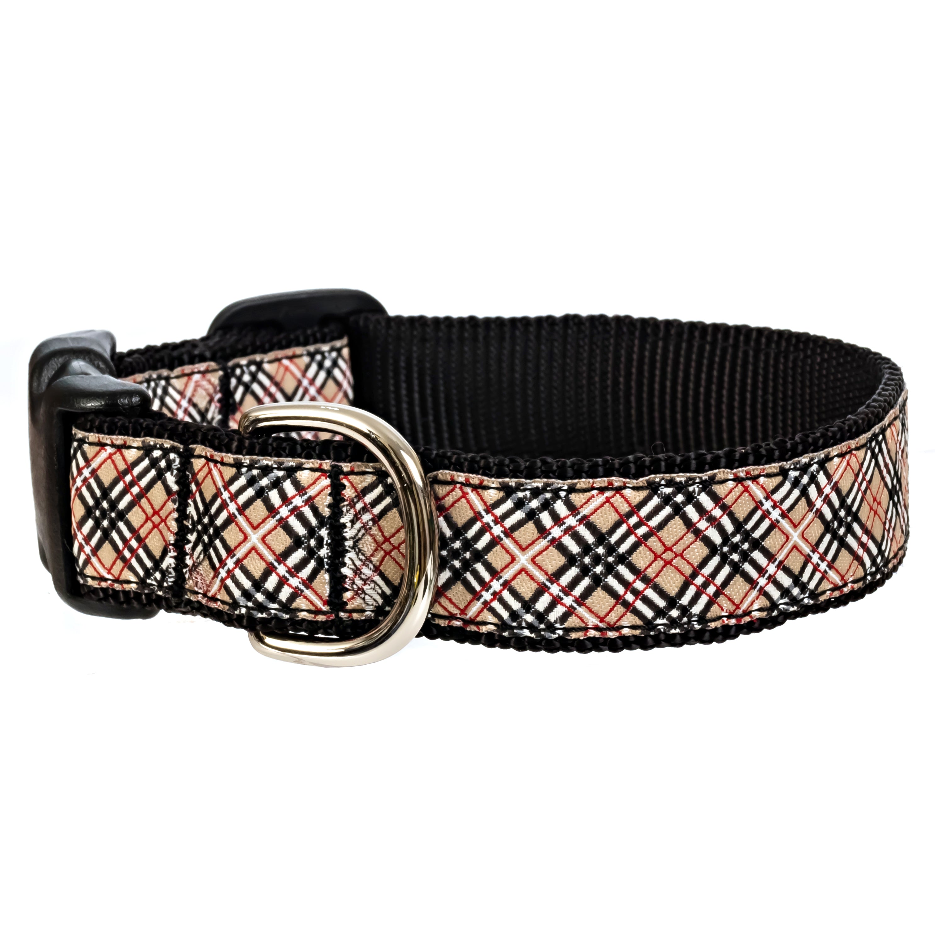 tan-plaid-dog-collar