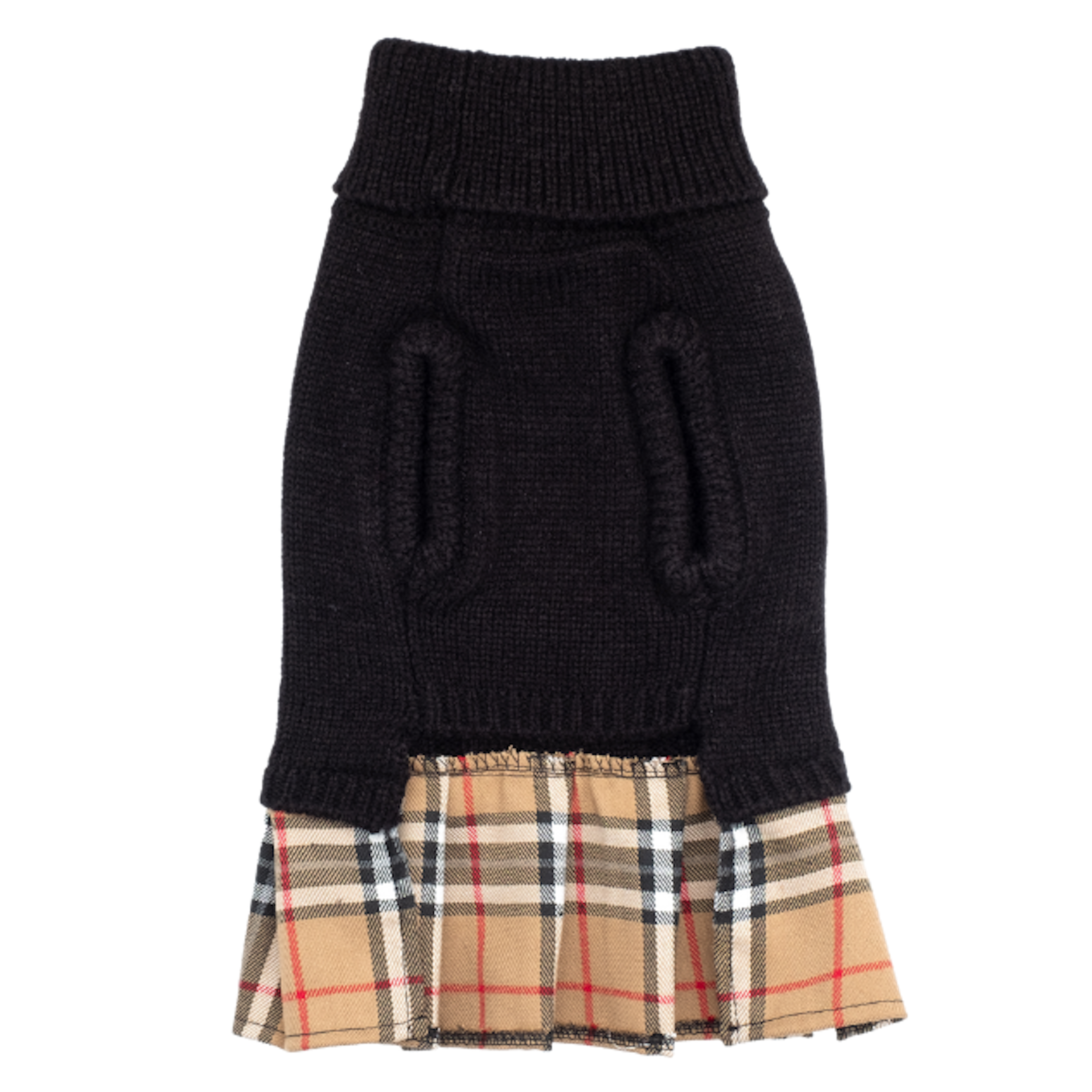 Sweater Dress | Tan Plaid