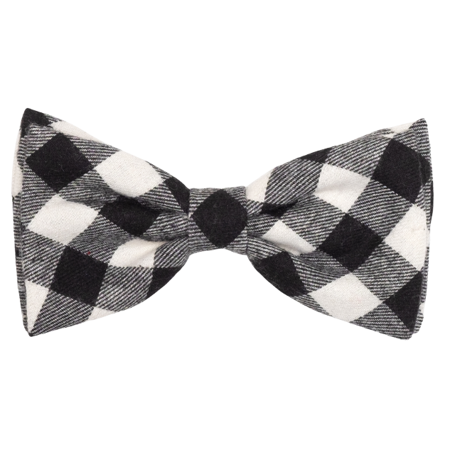 BLACK-OFF-WHIE-BUFFALO-PLAID-DOG-BOW-TIE