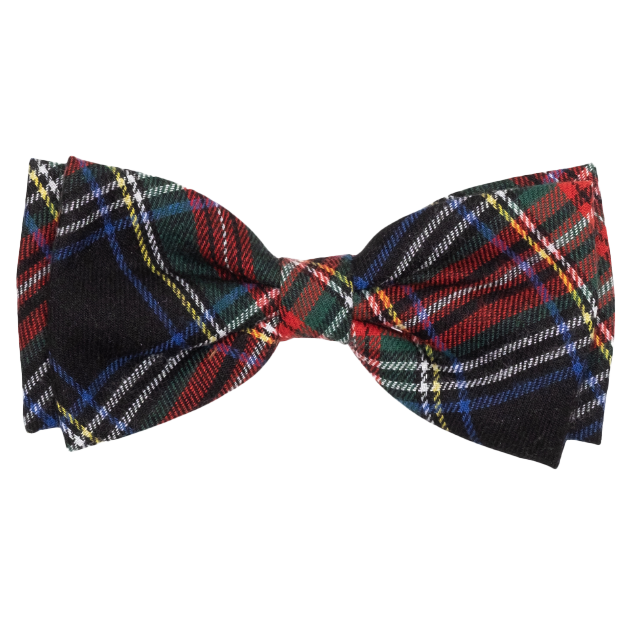 BLACK-STEWART-PLAID-DOG-BOW-TIE