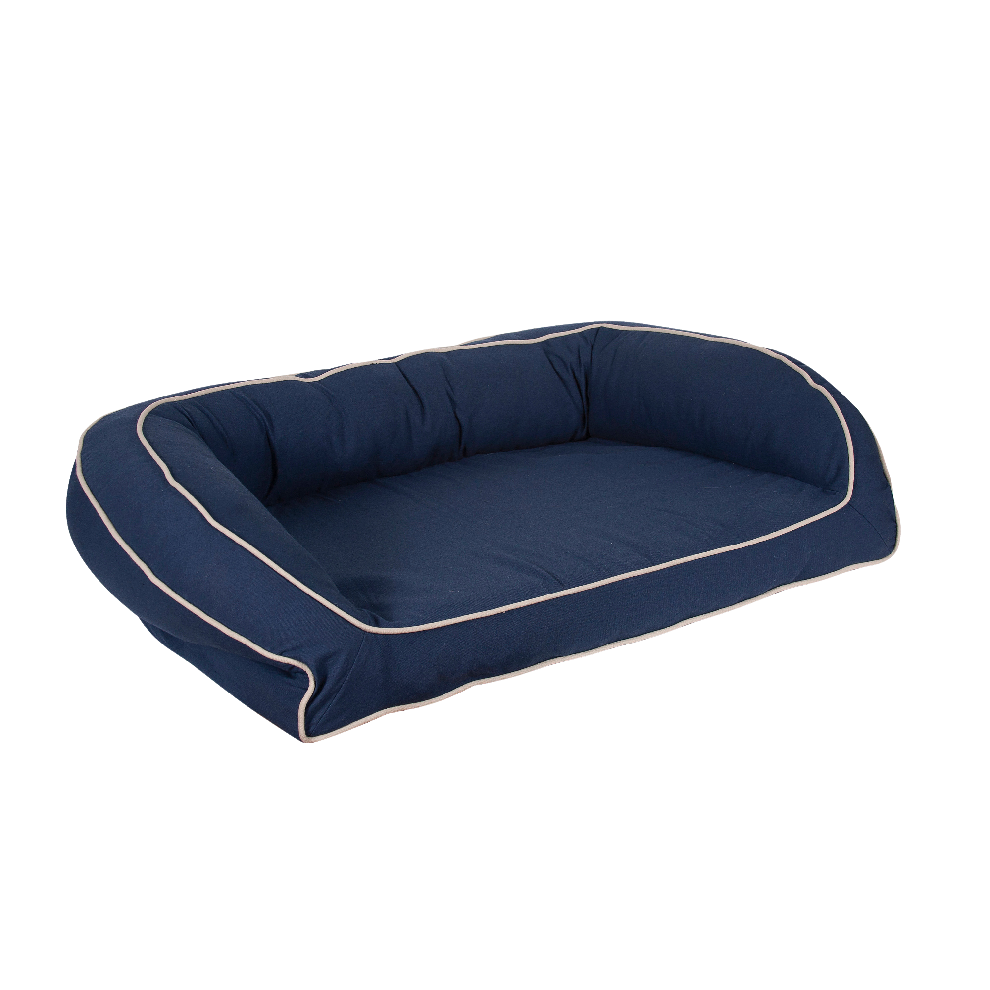 BLUE-CANVAS-CUDDLER-BOLSTER-DOG-BED