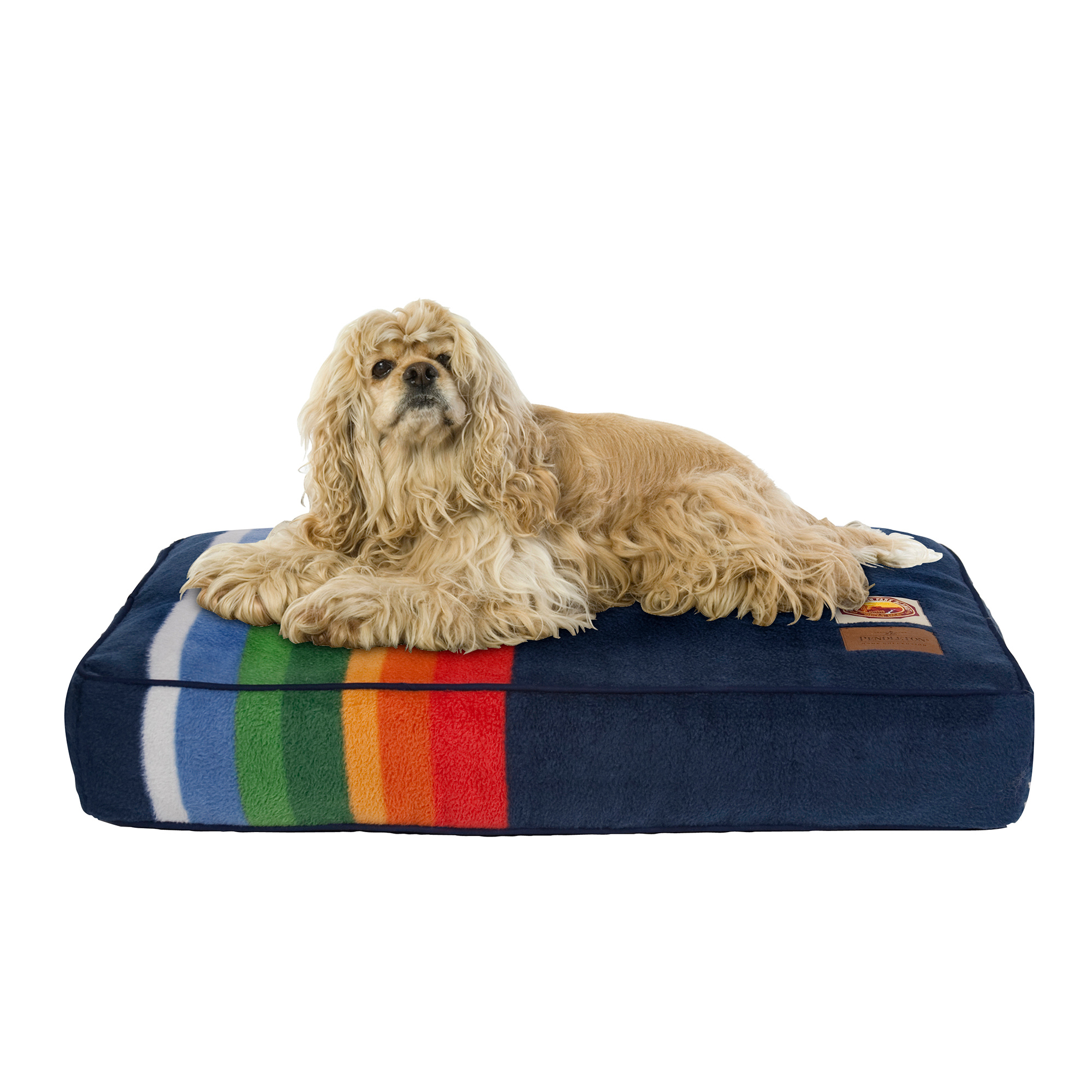 BOULDERBARKS-PENDLETON-DOG-BED-NAVY-BLUE-YELLOW-RED-ORANGE-GREEN-CRATER-LAKE-NATIONAL-PARK