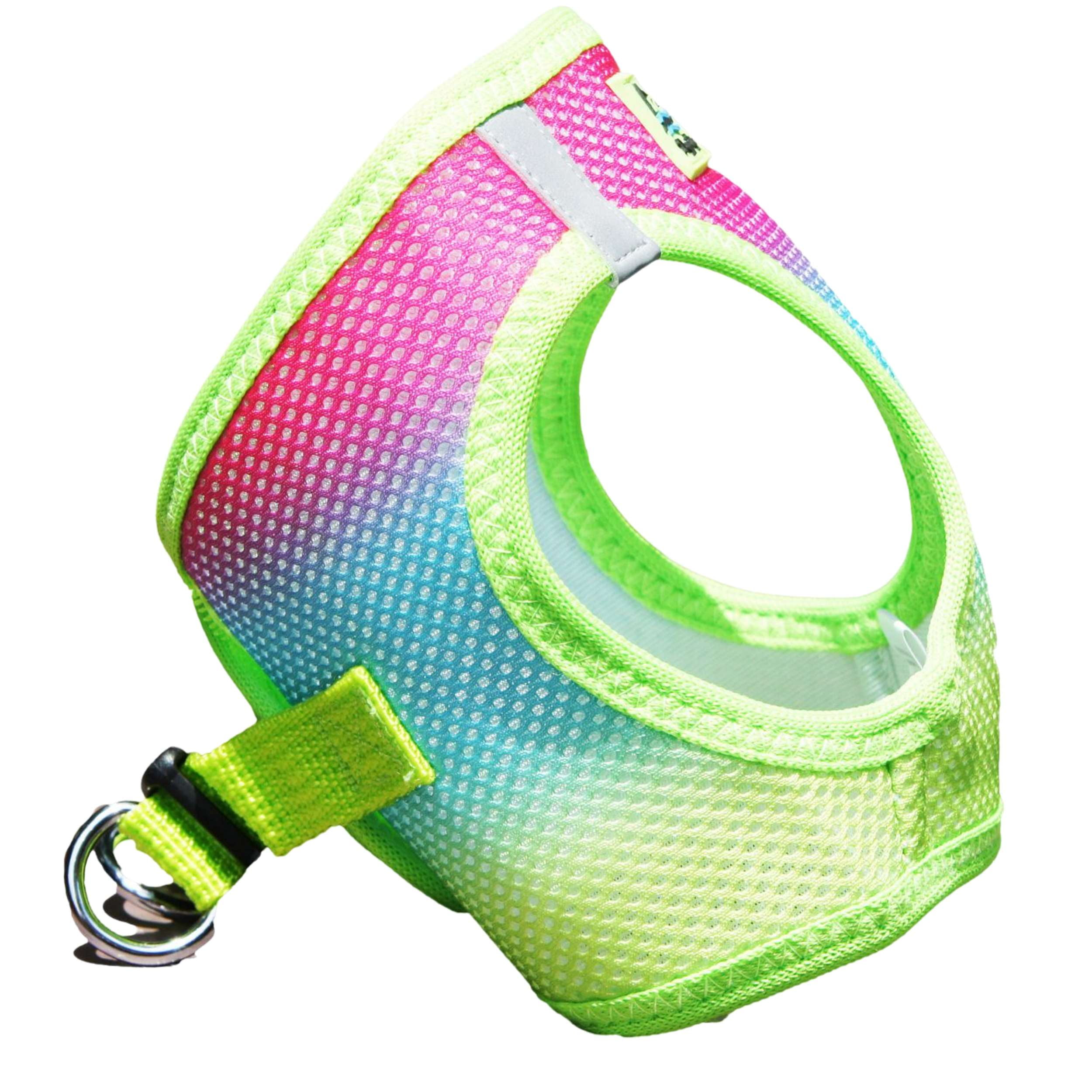 CHOKE-FREE-MESH-DOG-HARNESS-OMBRE-RAINBOW