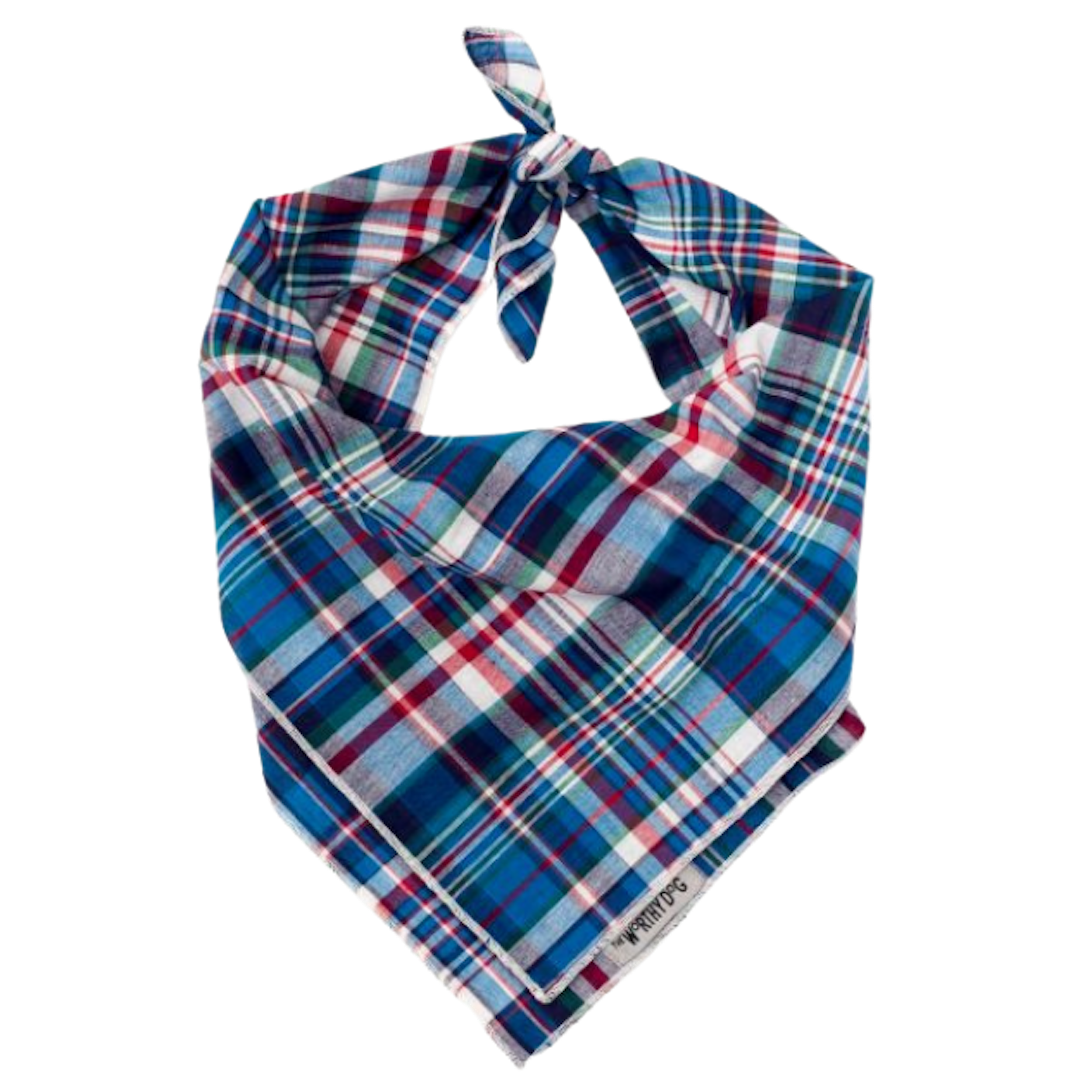 DOG-BANDANA-BLUE-MADRAS-PLAID