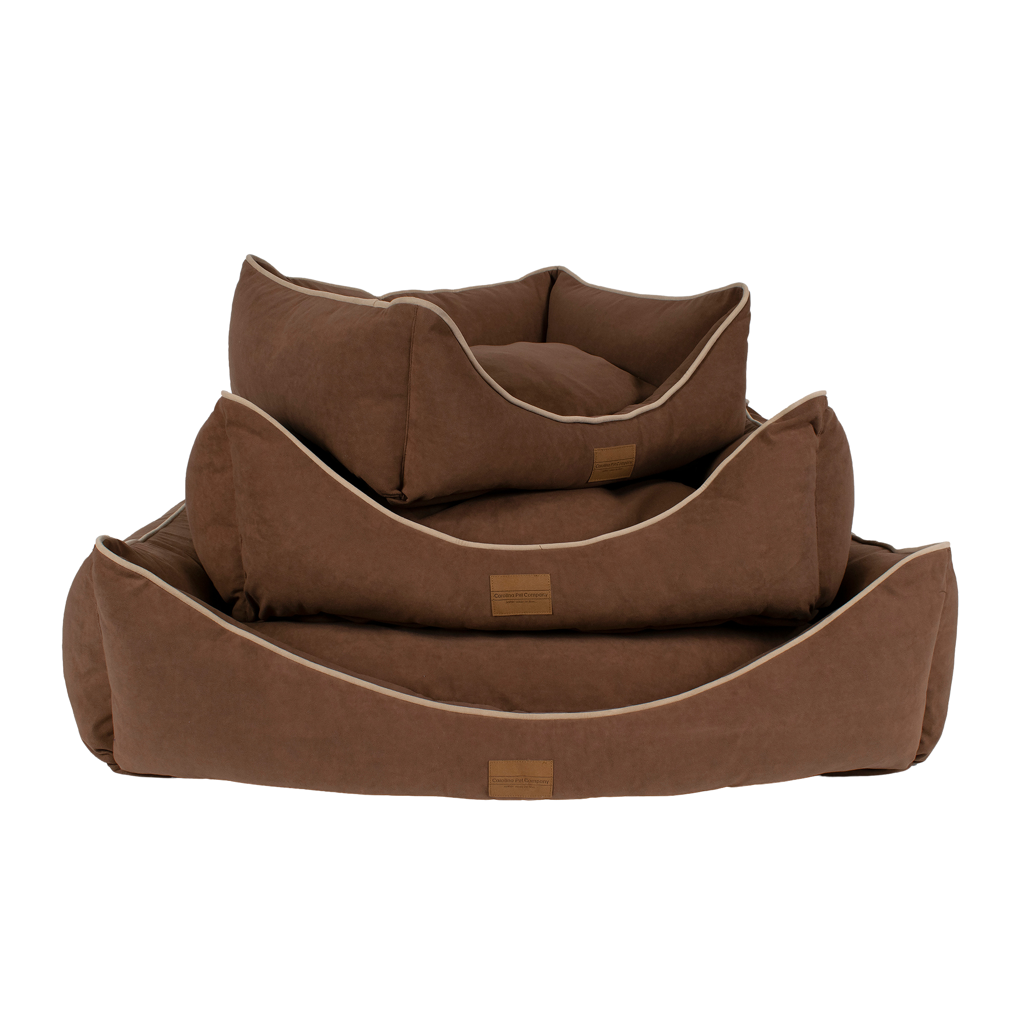 DOG-BED-MICROFIBER-LOW-PROFILE-BOLSTER-CHOCOLATE