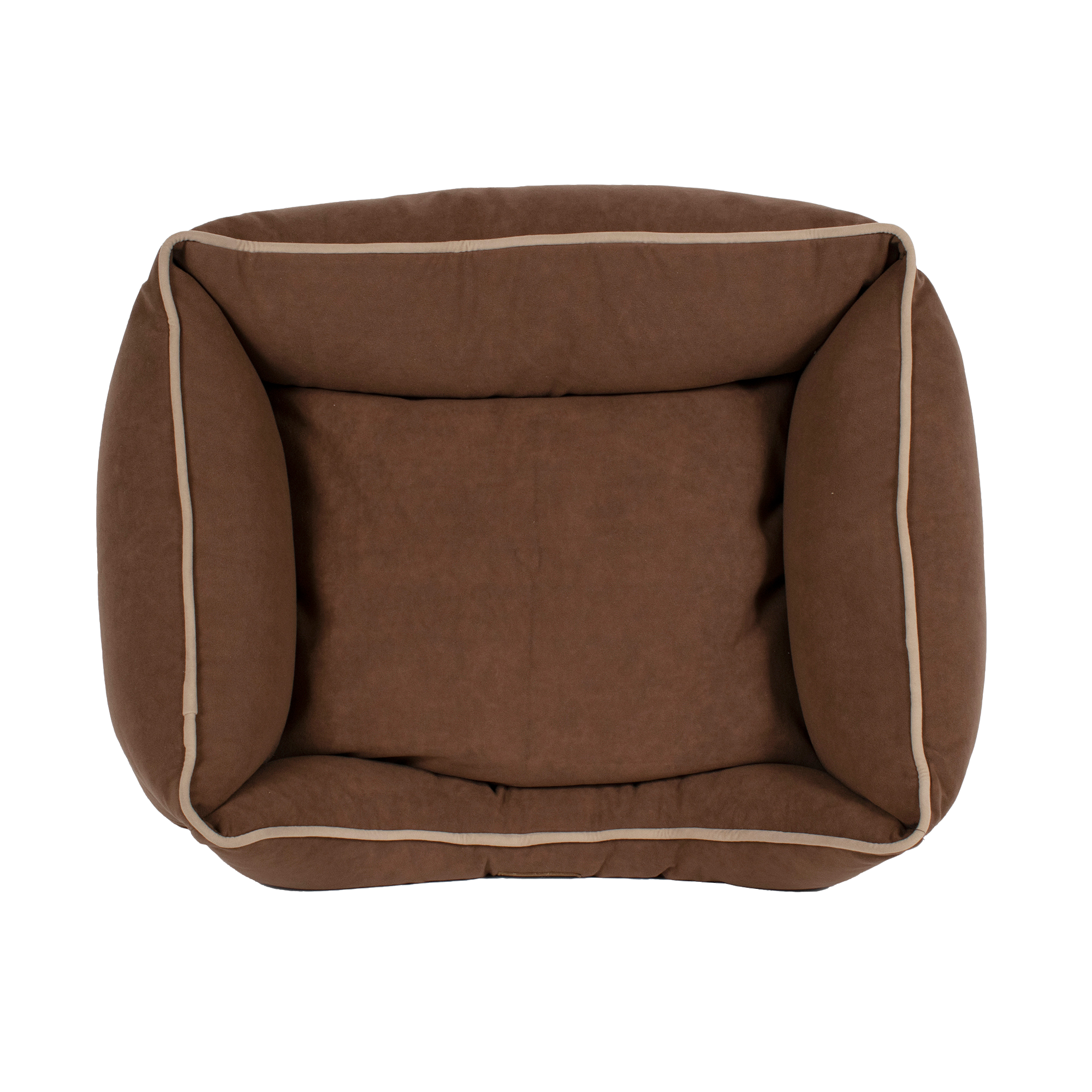 DOG-BED-MICROFIBER-LOW-PROFILE-BOLSTER-CHOCOLATE