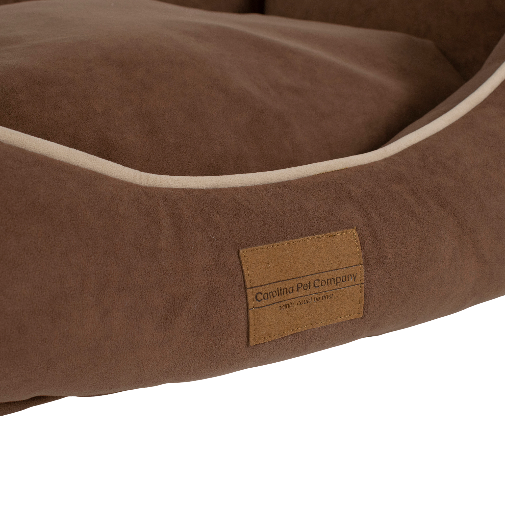 DOG-BED-MICROFIBER-LOW-PROFILE-BOLSTER-CHOCOLATE