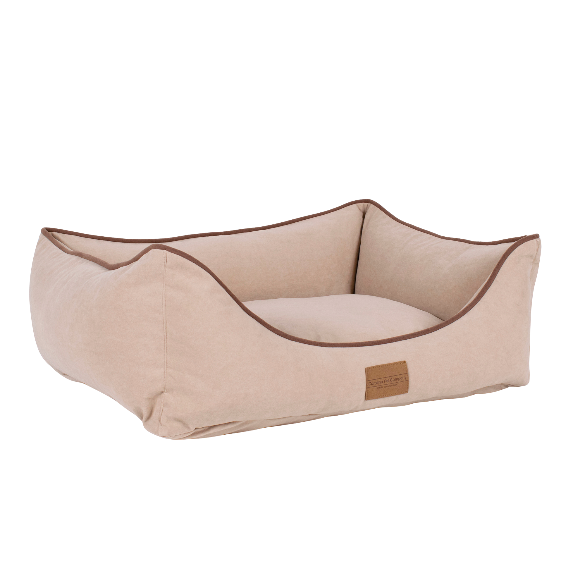 DOG-BED-MICROFIBER-LOW-PROFILE-BOLSTER-LINEN