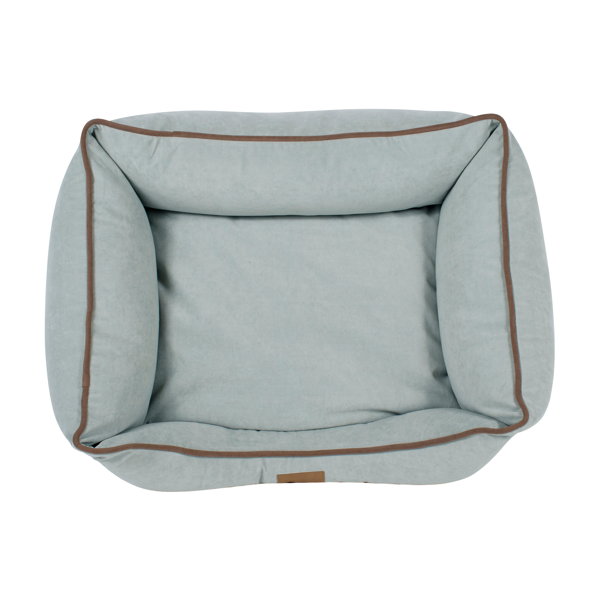 DOG-BED-MICROFIBER-LOW-PROFILE-BOLSTER-SPA-BLUE