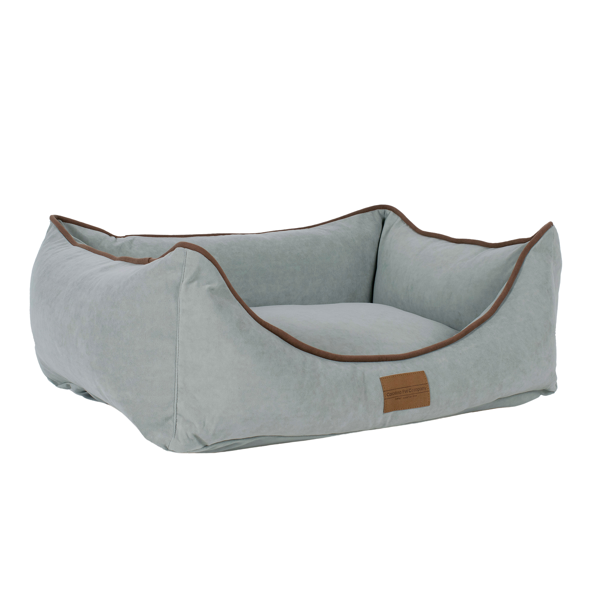 DOG-BED-MICROFIBER-LOW-PROFILE-BOLSTER-SPA-BLUE
