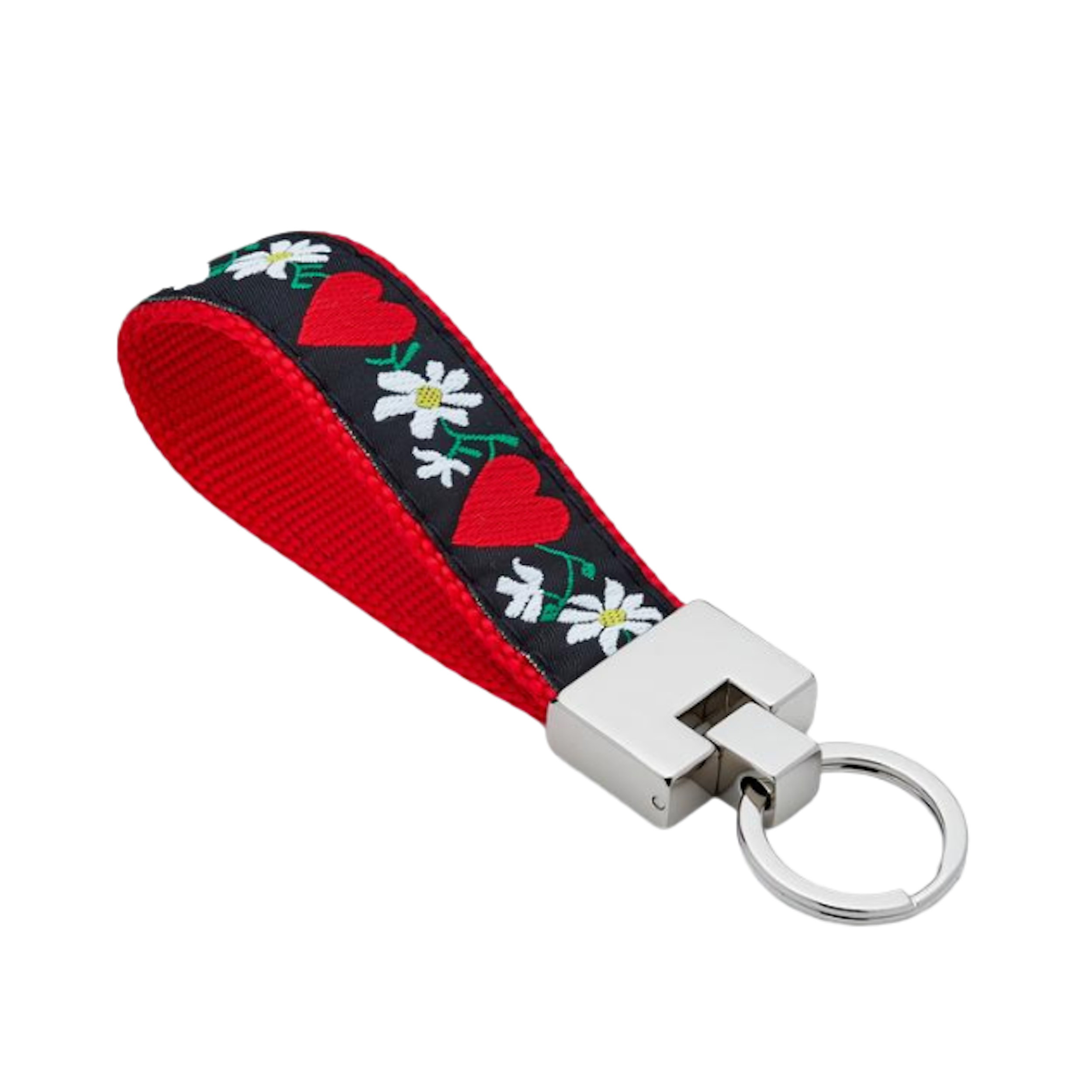 HEARTS-FLOWERS-DOG-KEY-RING