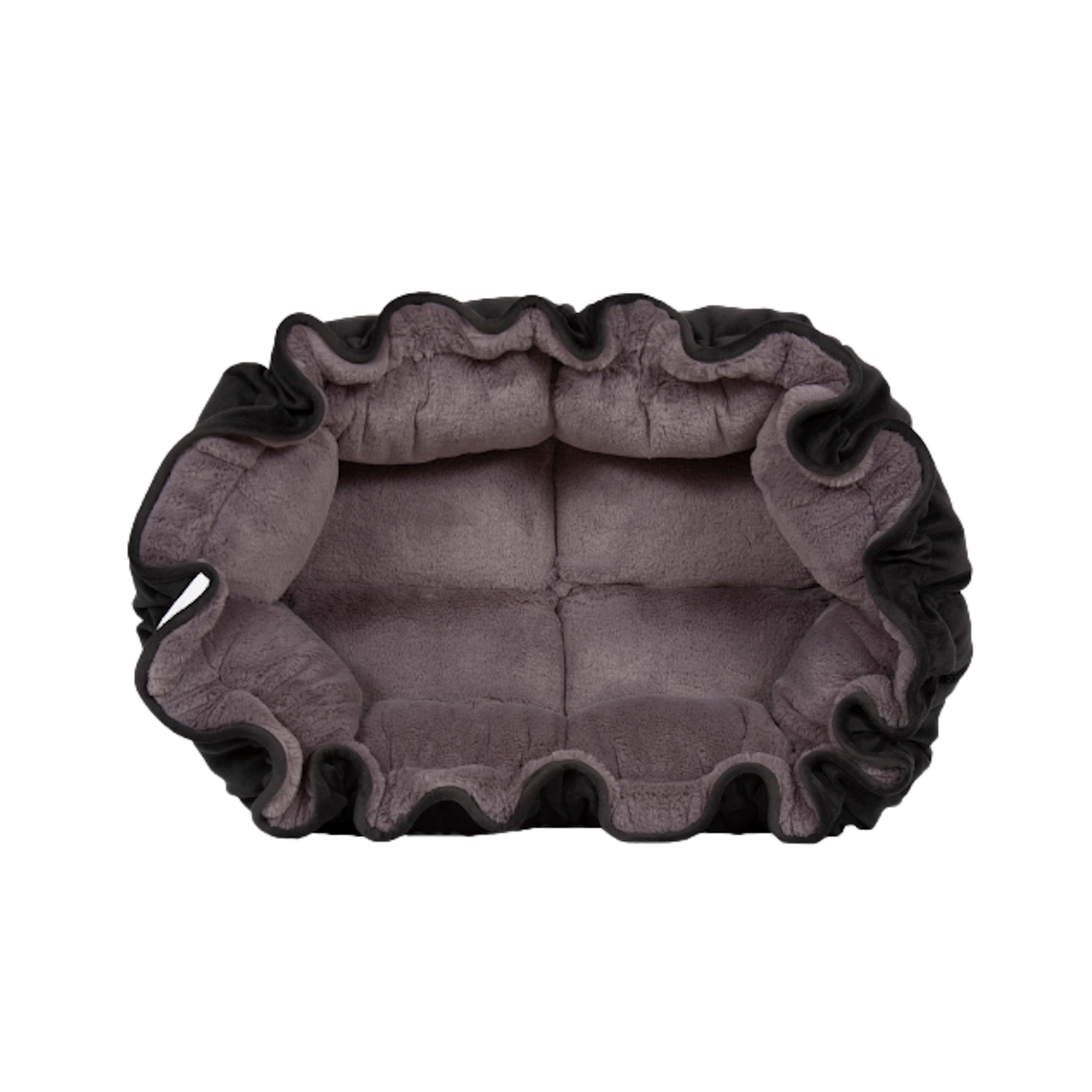 LILY-PAD-CUDDLE-BURROW-CHARCOAL-GRAY-DOG-BED