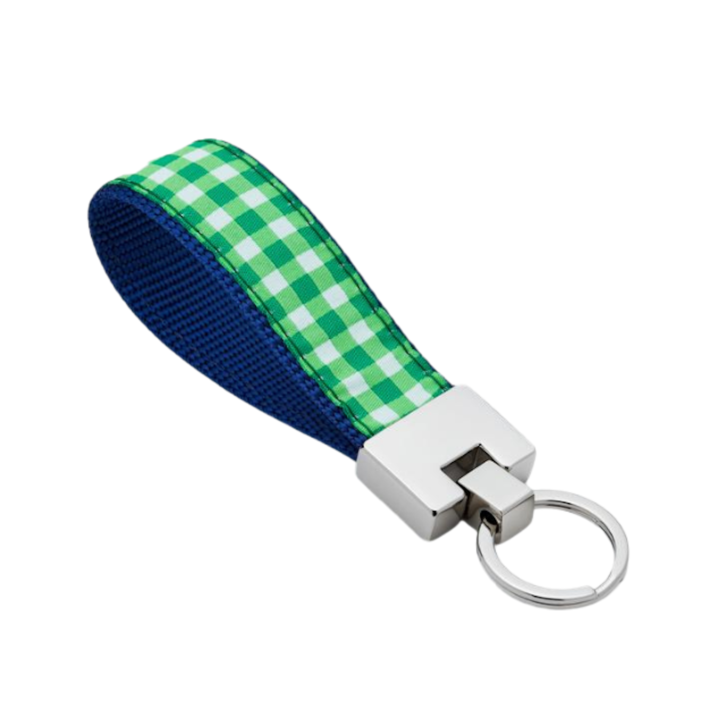 LIME-GINGHAM-DOG-KEY-RING