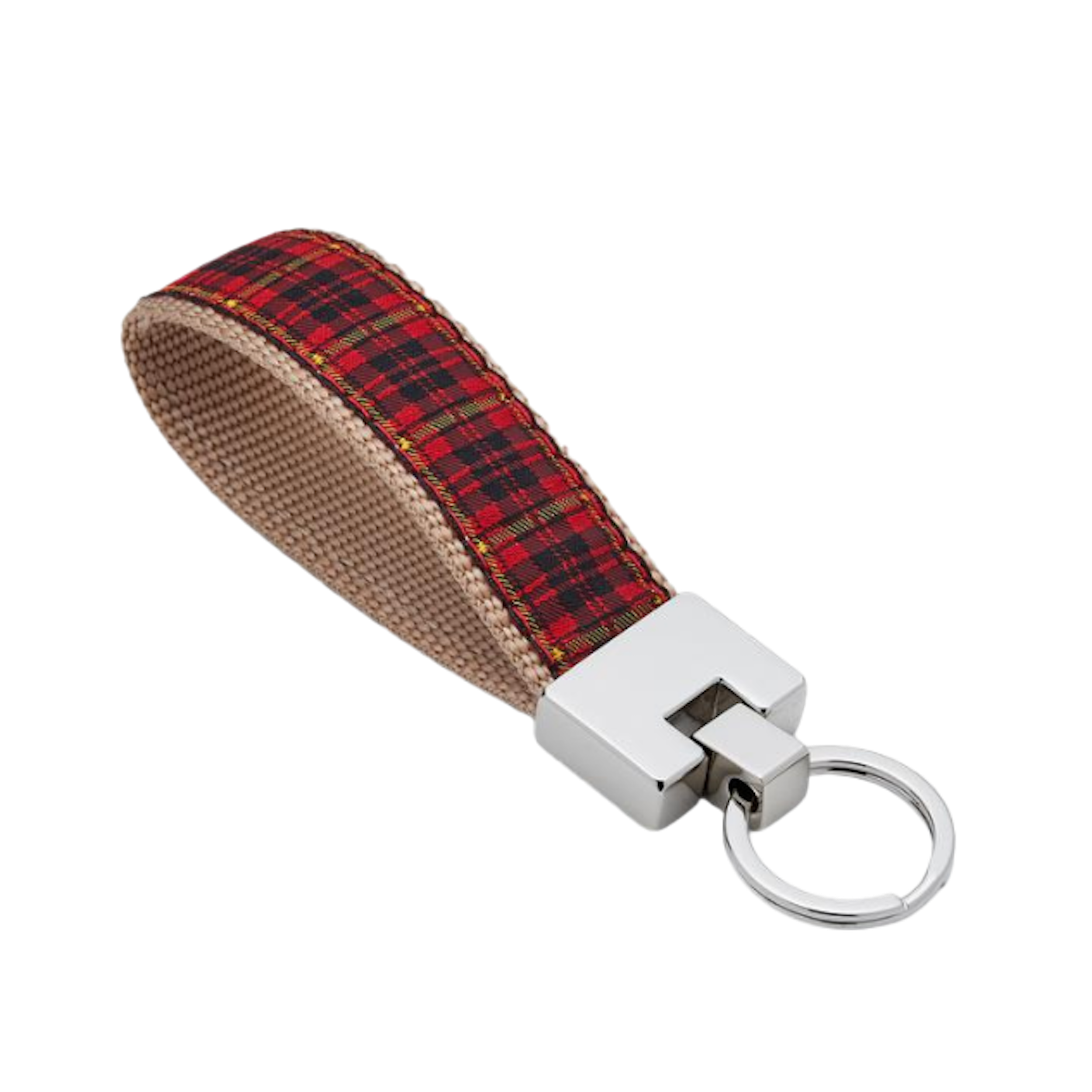 NEW-RED-PLAID-DOG-KEY-RING