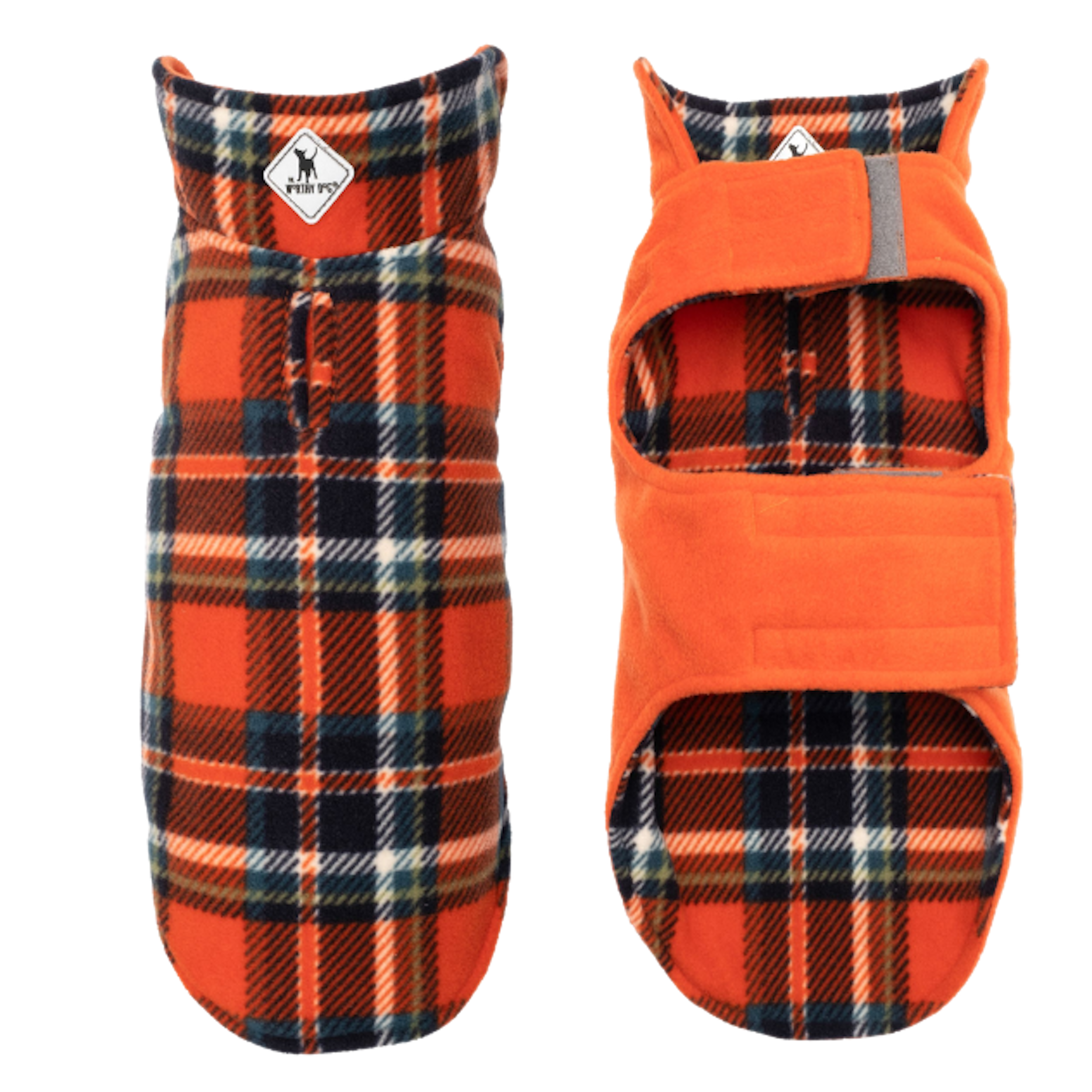 Fleece | Fargo Orange and Navy Plaid