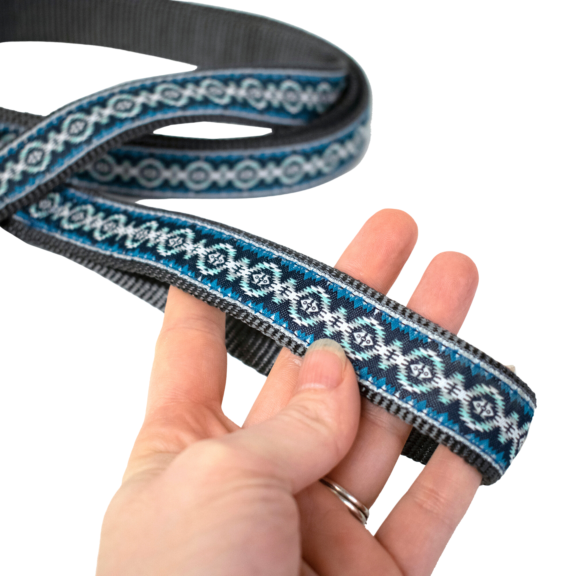 PENDLETON-DOG-COLLAR-LEASH-BLUE-GRAY-WHITE-PAPAGO-PARK-CLASSICS-COLLECTION