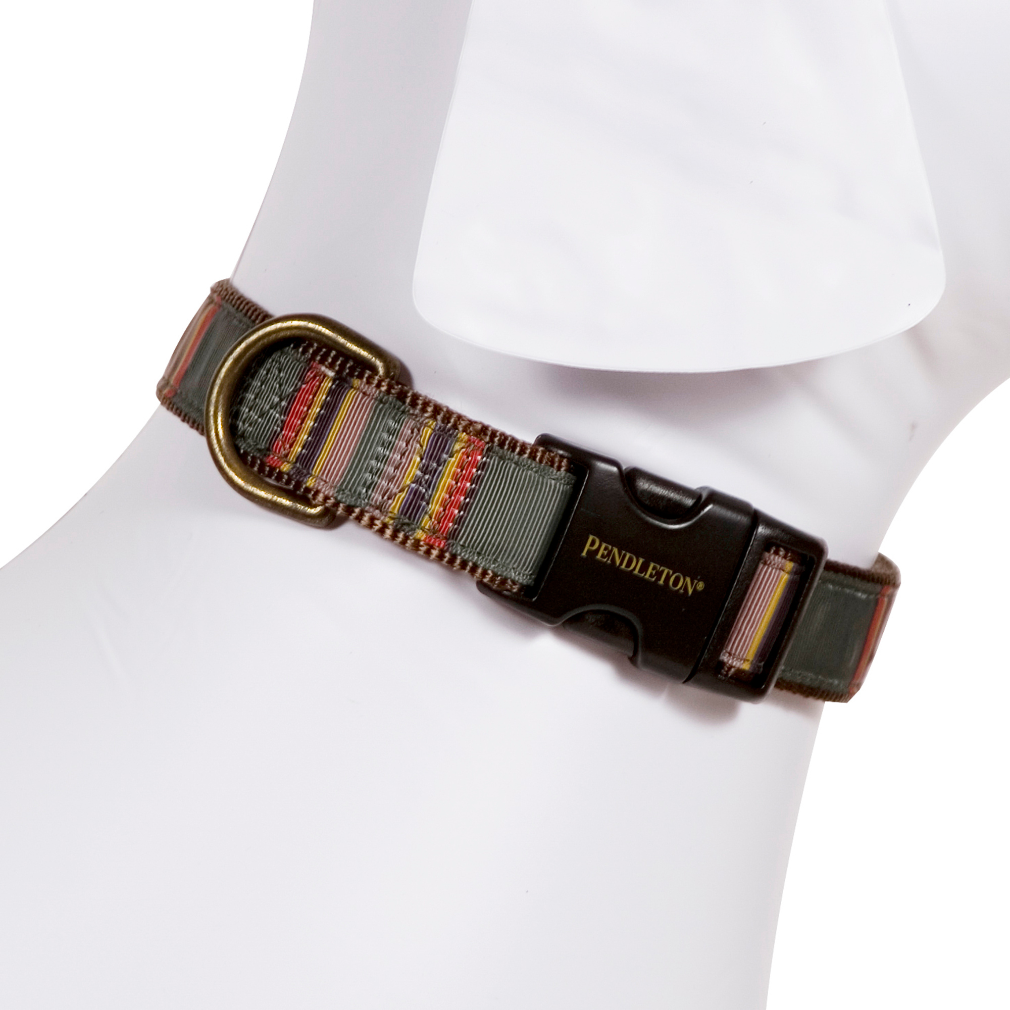 PENDLETON-DOG-COLLAR-LEASH-HEATHER-GREEN-RED-VINTAGE-CAMP