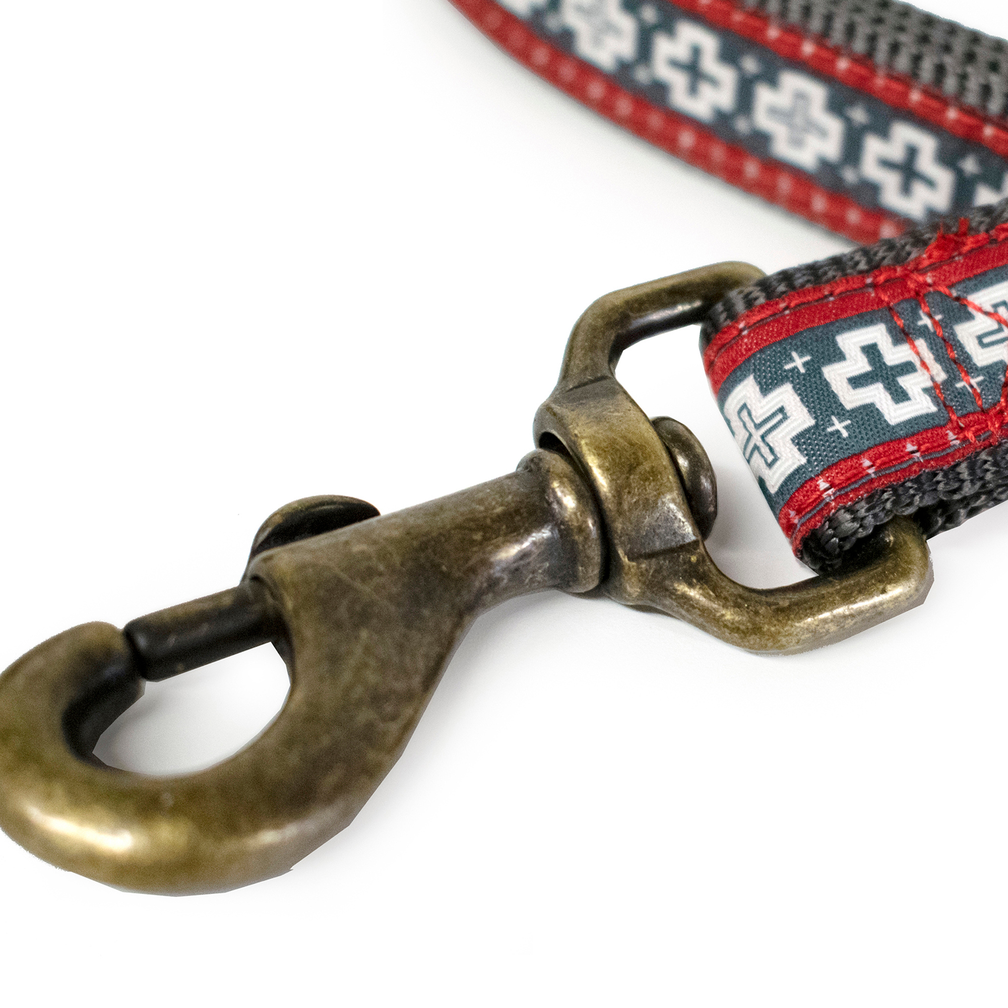 PENDLETON-DOG-COLLAR-LEASH-WHITE-RED-GRAY-SAN-MIGUEL-CLASSICS-COLLECTION