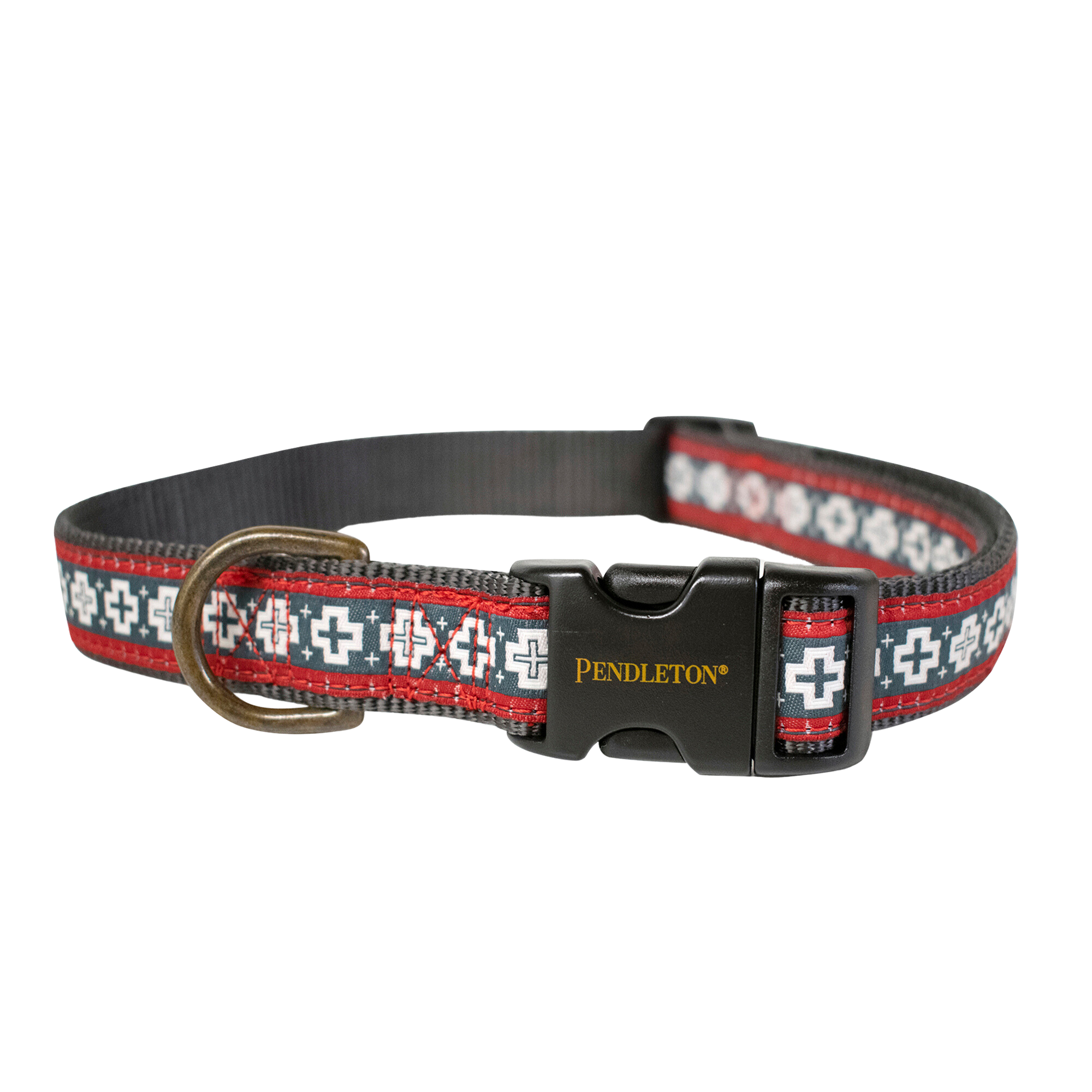 PENDLETON-DOG-COLLAR-LEASH-WHITE-RED-GRAY-SAN-MIGUEL-CLASSICS-COLLECTION