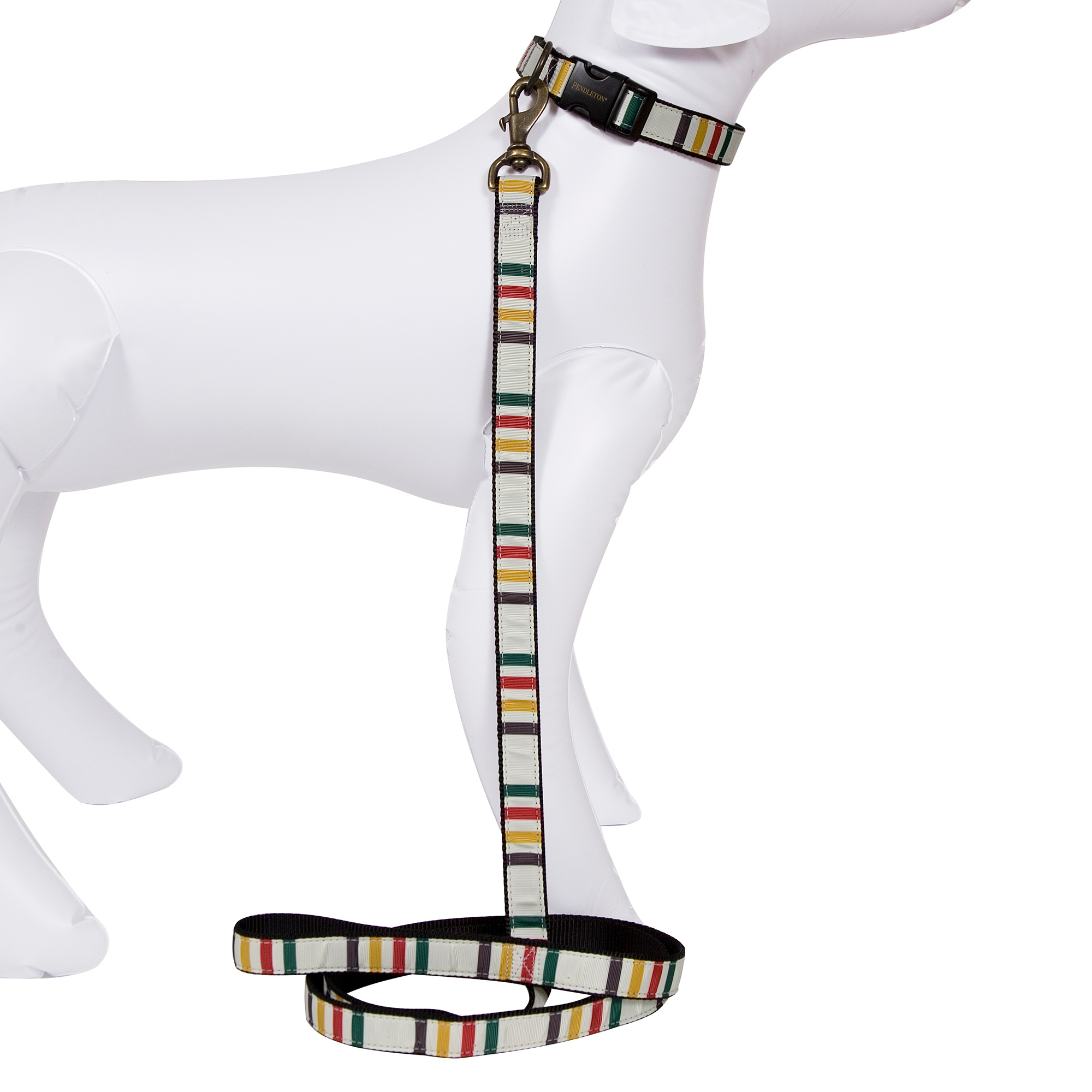 PENDLETON-DOG-COLLAR-LEASH-WHITE-RED-GREEN-YELLOW-GLACIER-NATIONAL-PARK