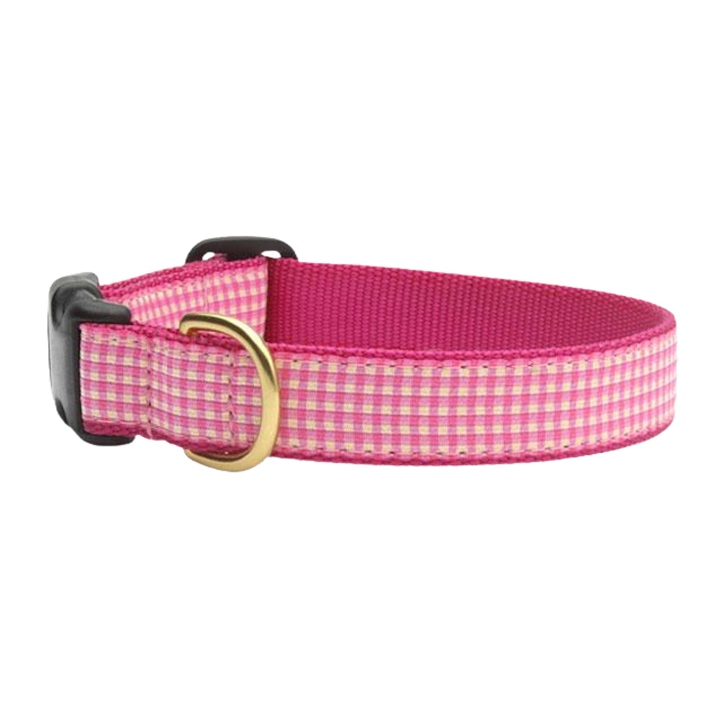 PINK-GINGHAM-DOG-COLLAR