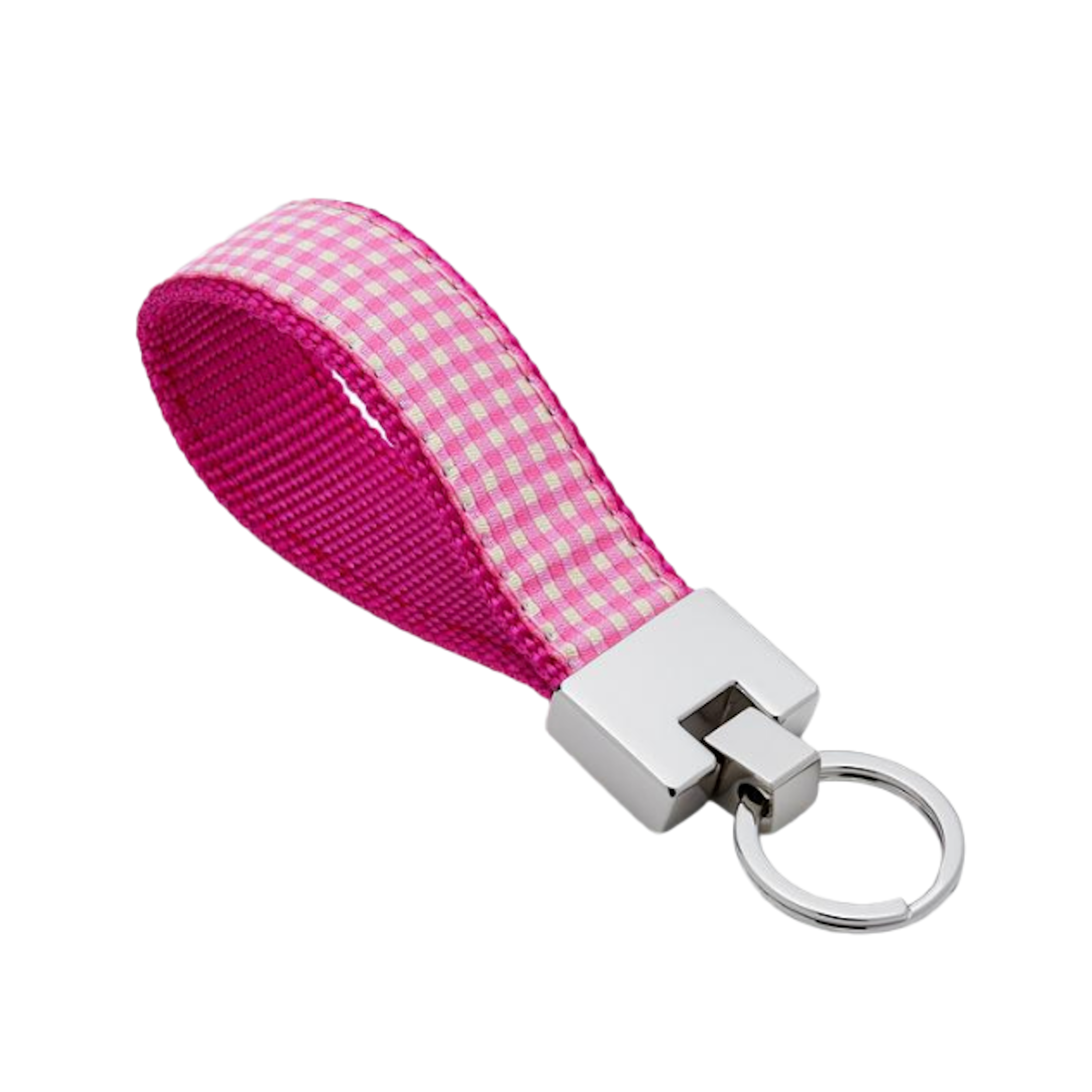 PINK-GINGHAM-DOG-KEY-RING