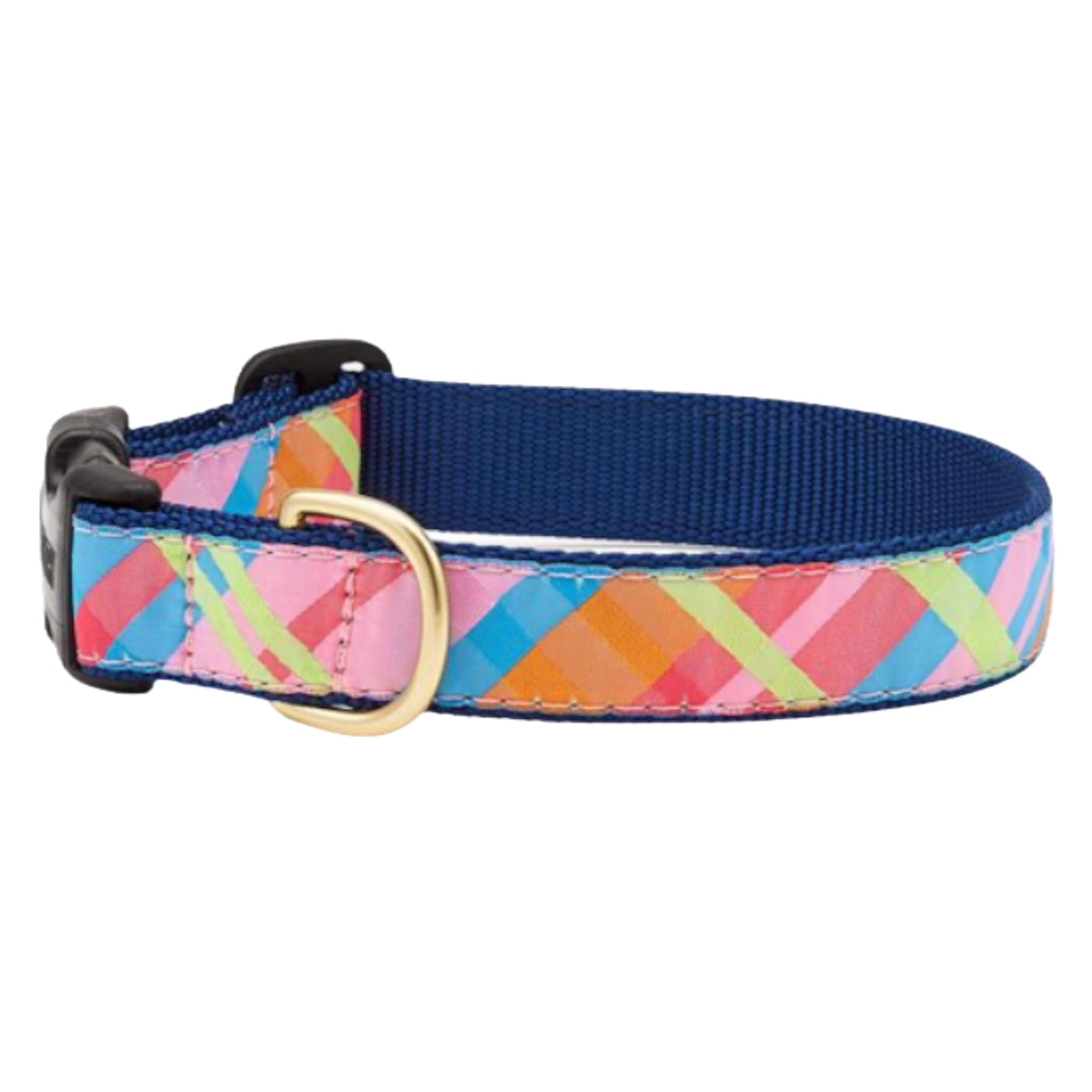 PINK-MADRAS-DOG-COLLAR