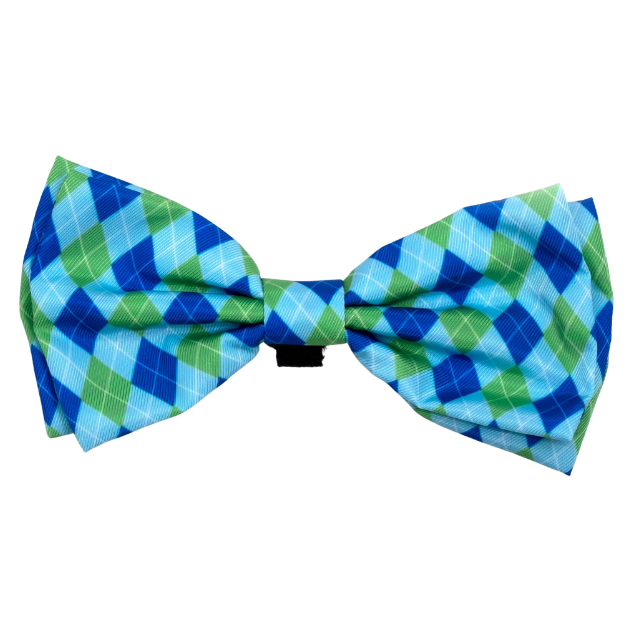 PREPPY-ARGYLE-BLUE-DOG-BOW-TIE