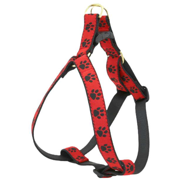 RED-BLACK-PAW-DOG-HARNESS