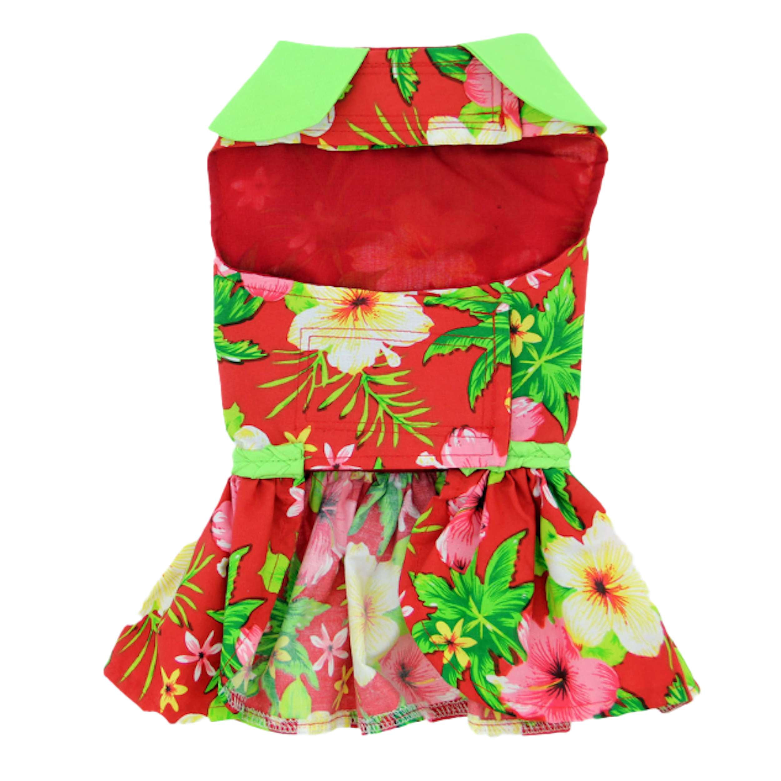 RED-HAWAIIAN-HIBISCUS-DOG-PARTY-DRESS-BOULDERBARKS