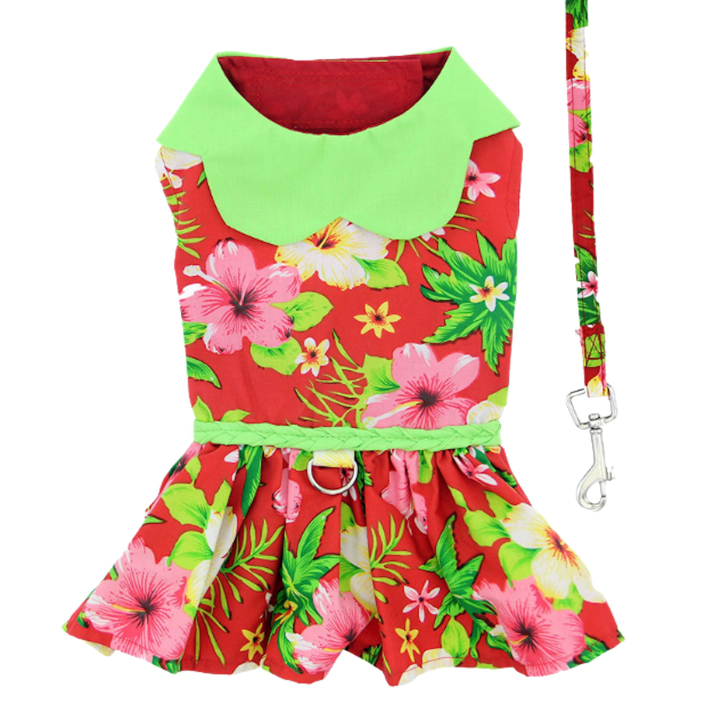 RED-HAWAIIAN-HIBISCUS-DOG-PARTY-DRESS-BOULDERBARKS