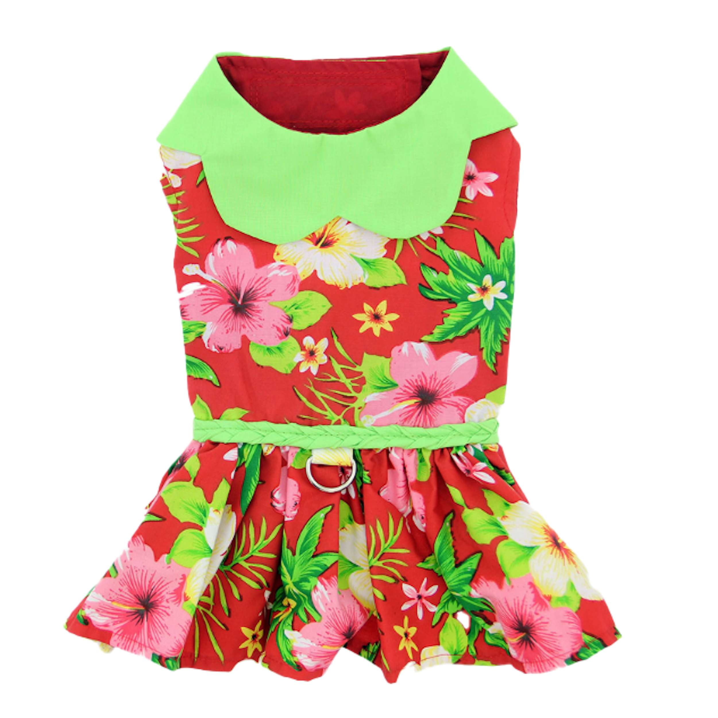 RED-HAWAIIAN-HIBISCUS-DOG-PARTY-DRESS-BOULDERBARKS