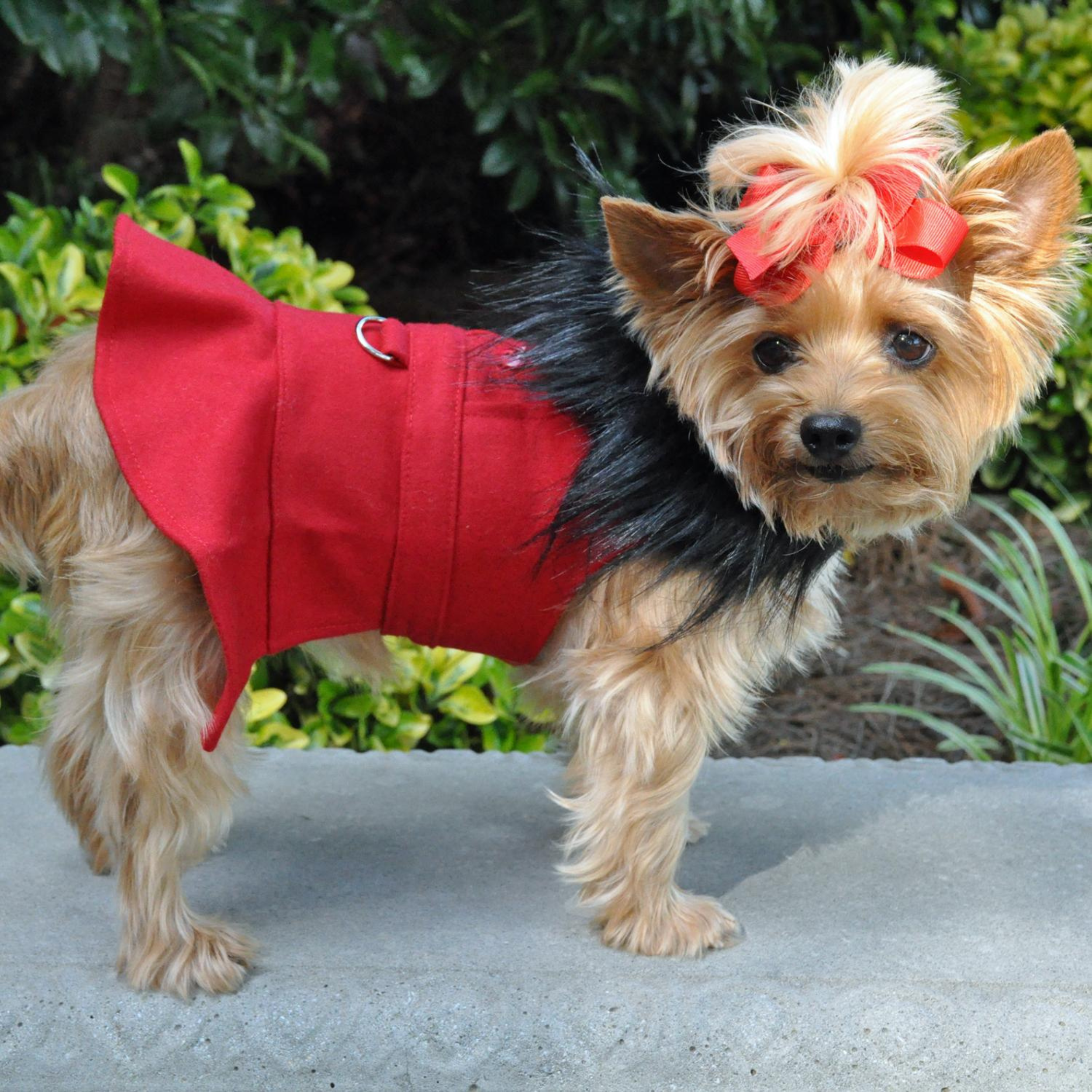 WOOL-FUR-TRIMMED-DOG-COAT-RED